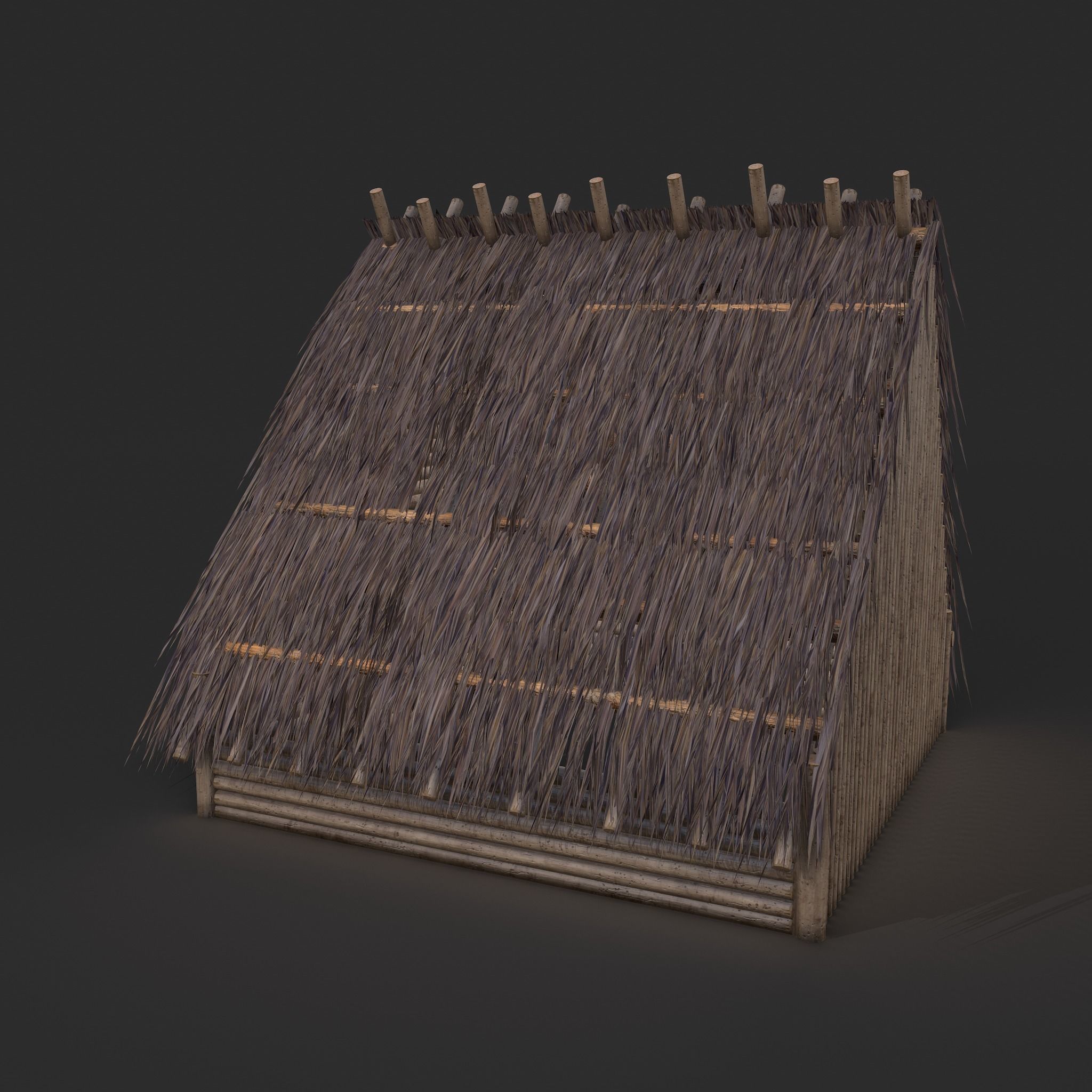 Viking Hut A Low-poly 3D model_9