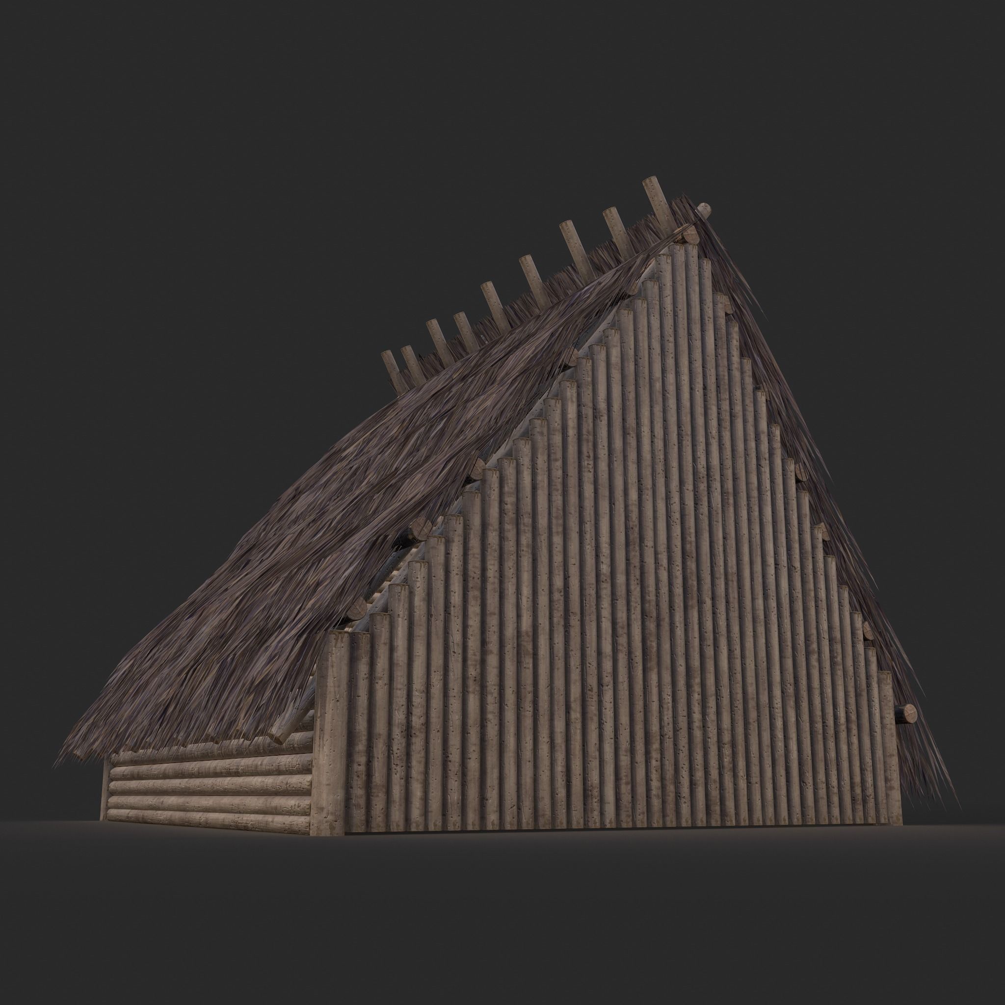Viking Hut A Low-poly 3D model_16