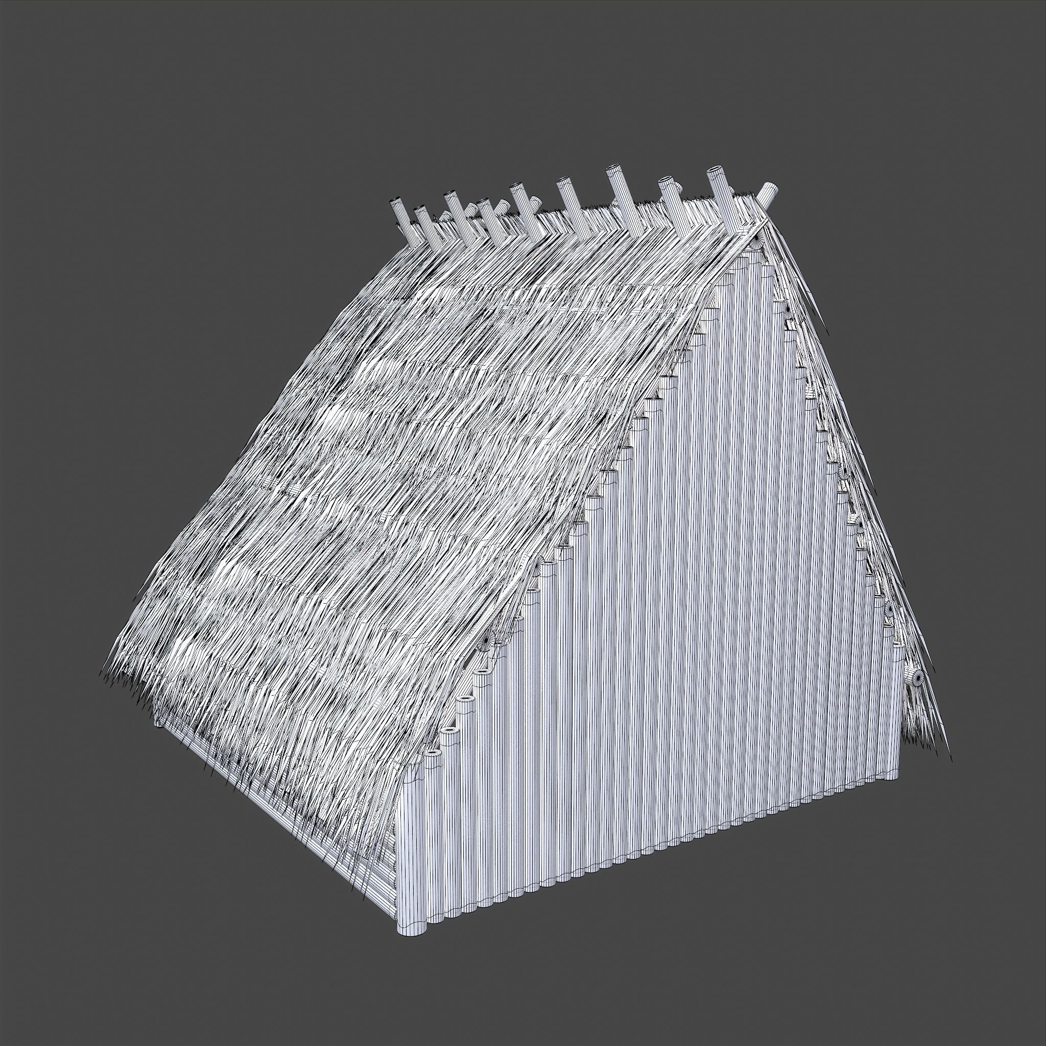 Viking Hut A Low-poly 3D model_40