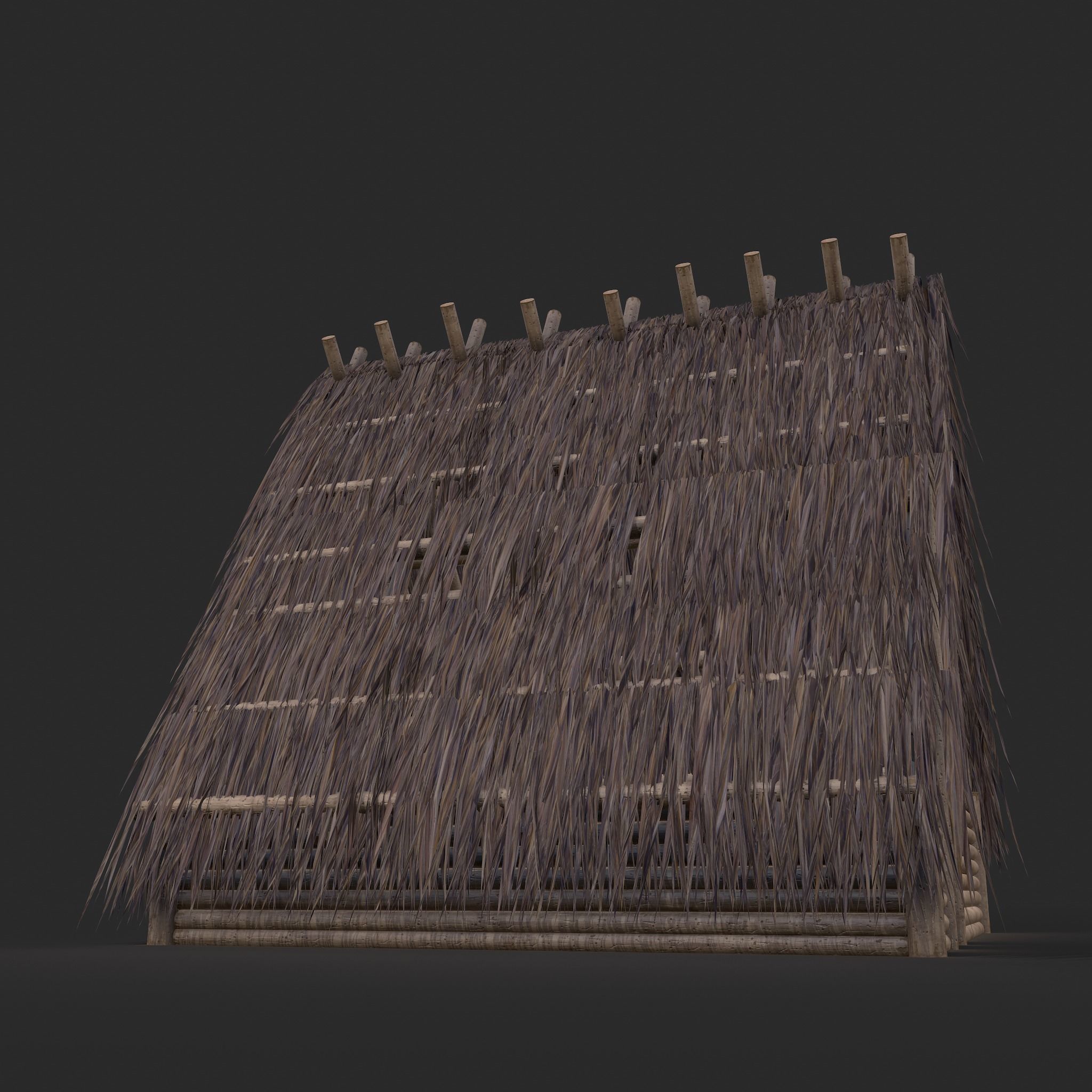 Viking Hut A Low-poly 3D model_17
