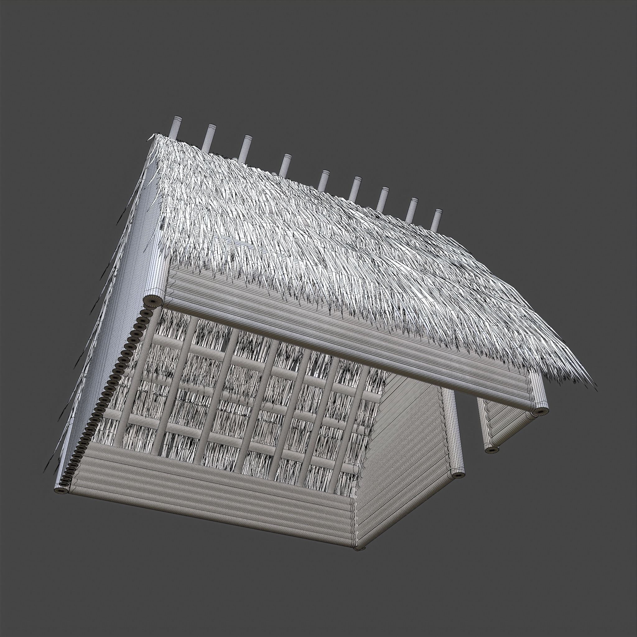 Viking Hut A Low-poly 3D model_46