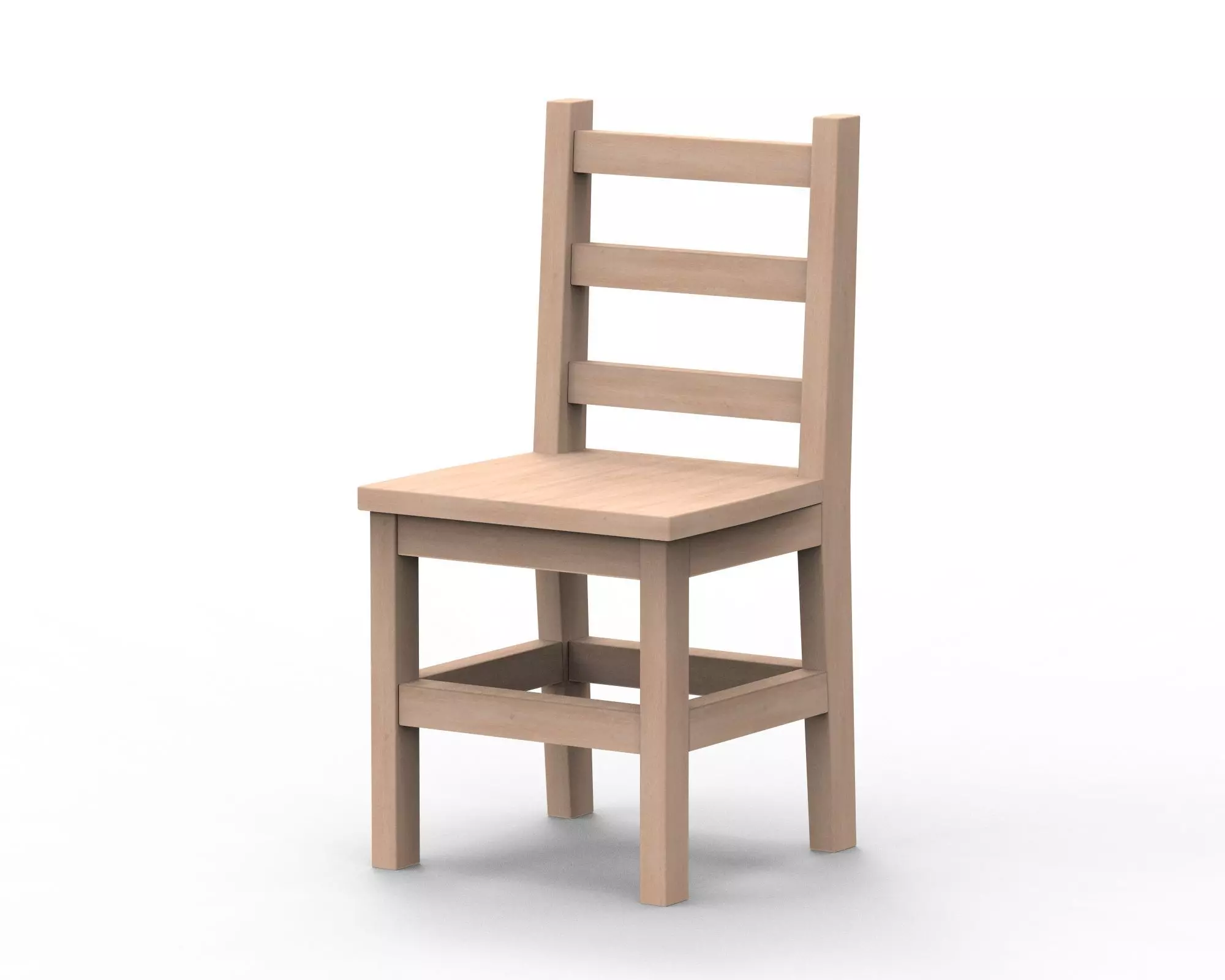 3D Chair wooden Free low-poly 3D model