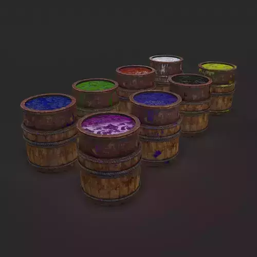 Dye Bucket Low-poly 3D model