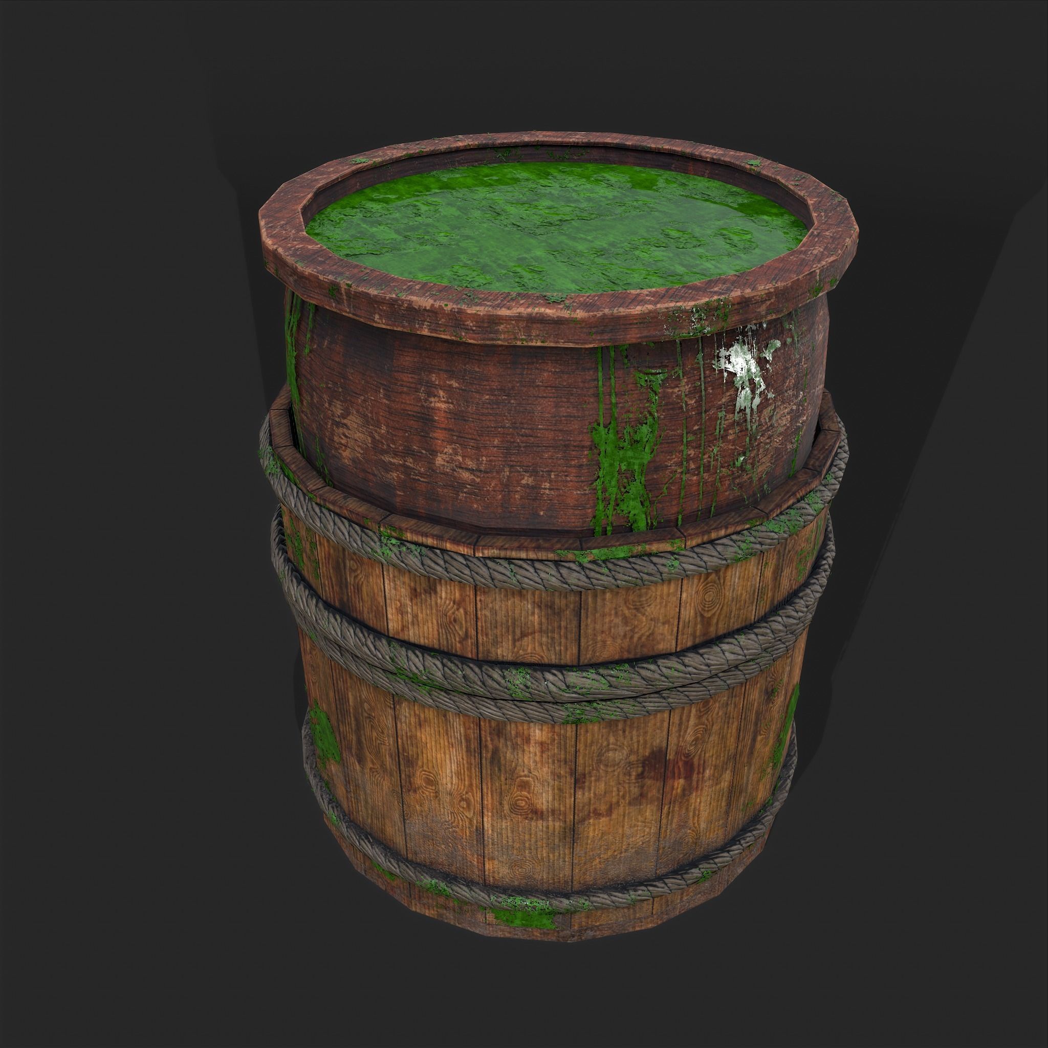Dye Bucket Low-poly 3D model_10
