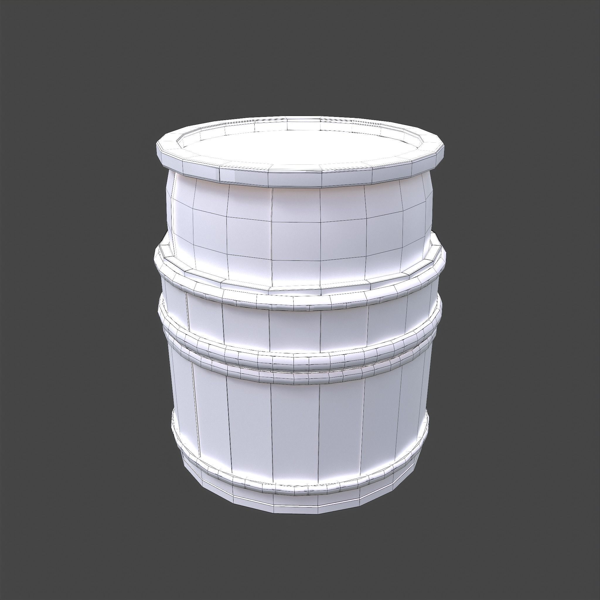 Dye Bucket Low-poly 3D model_30