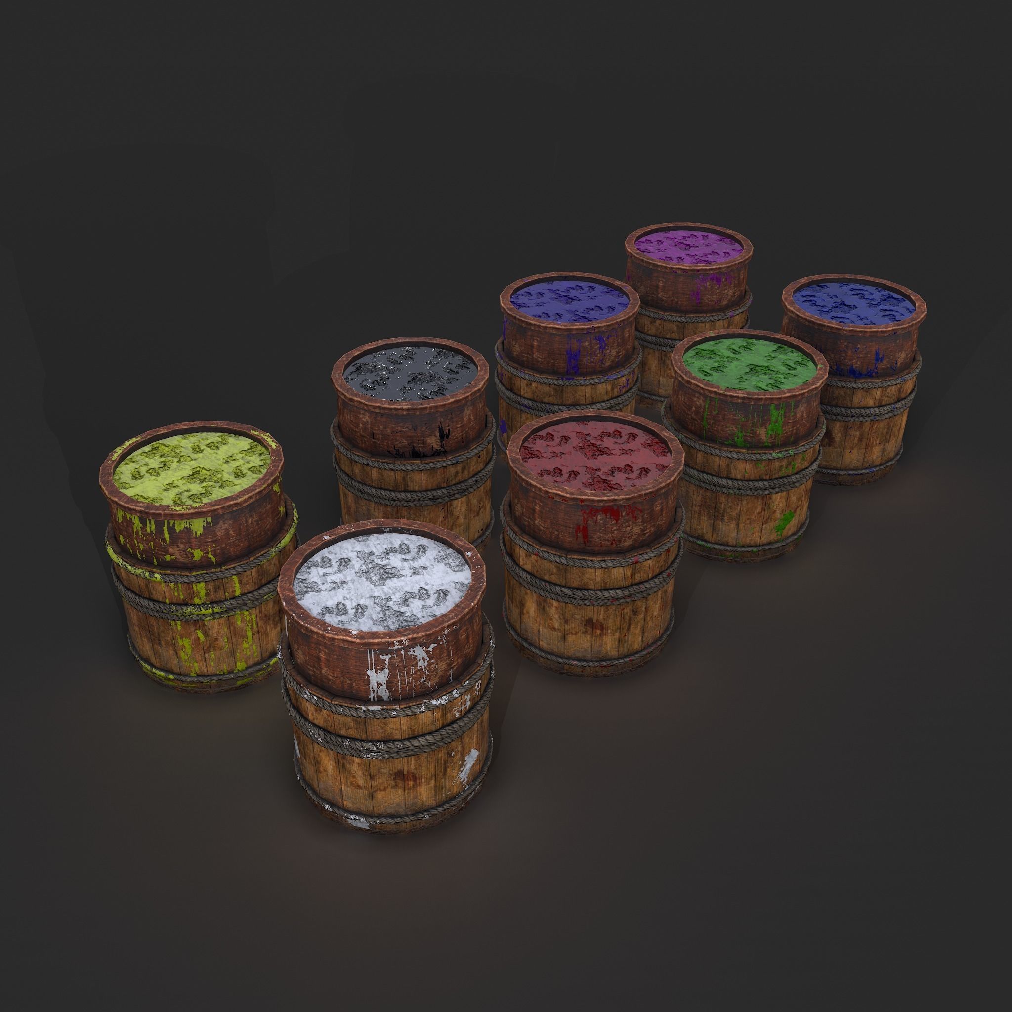 Dye Bucket Low-poly 3D model_37