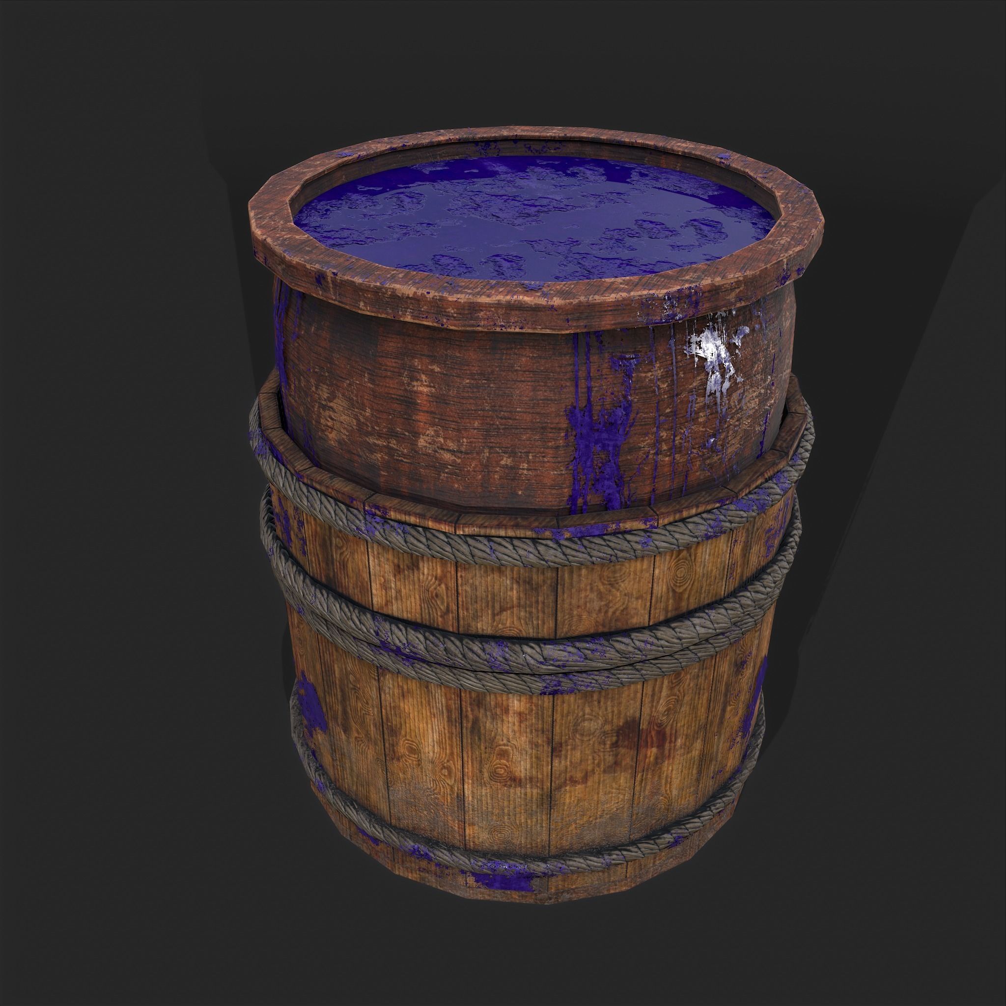 Dye Bucket Low-poly 3D model_11