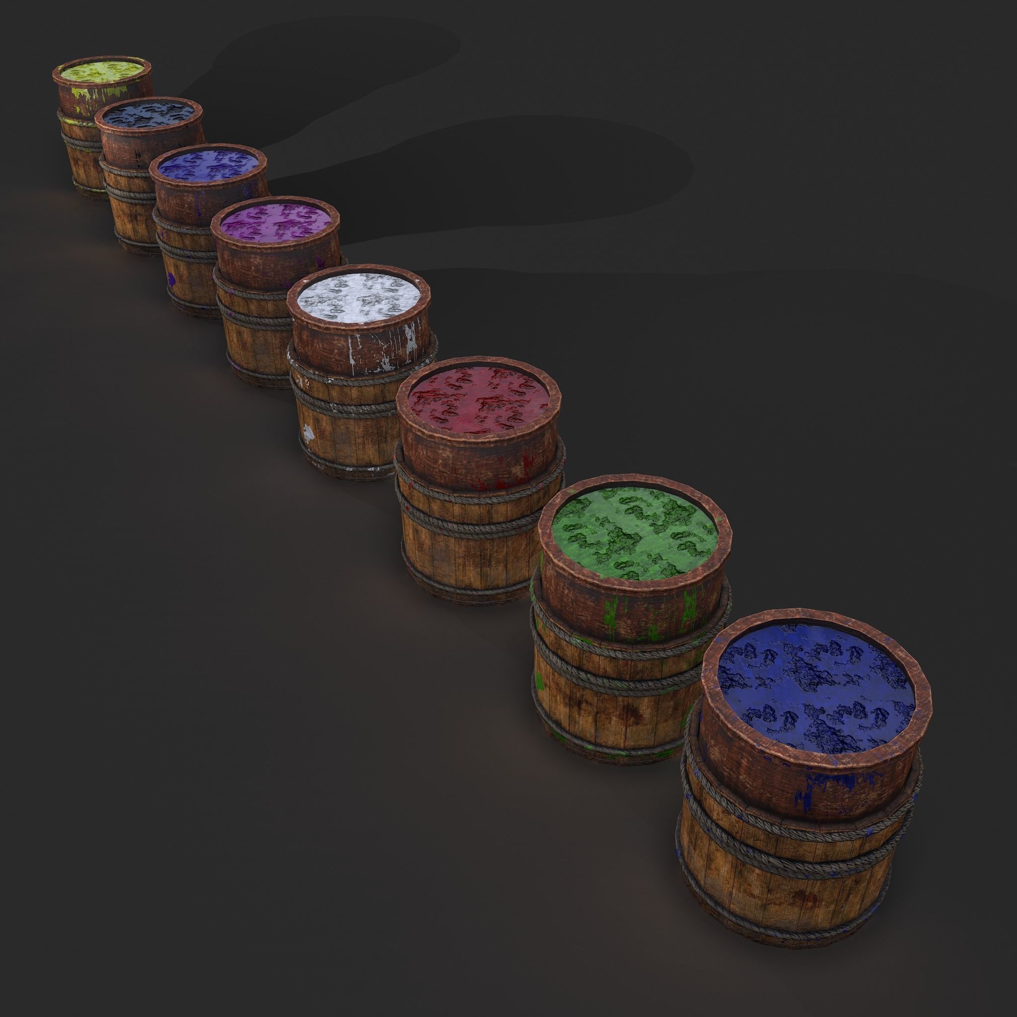 Dye Bucket Low-poly 3D model_19