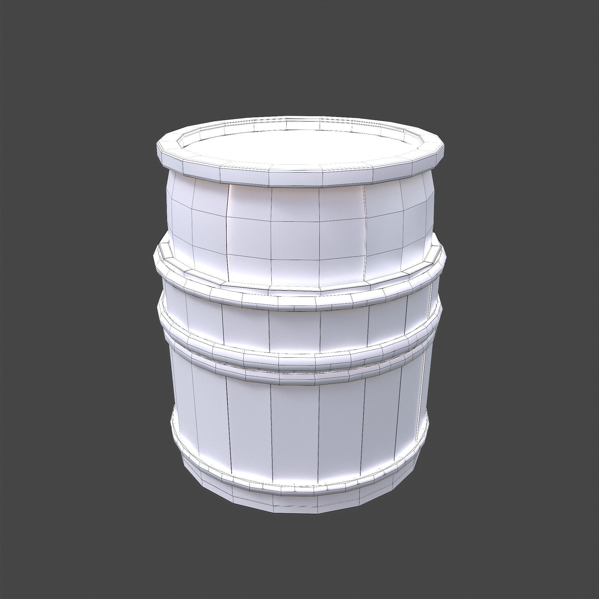 Dye Bucket Low-poly 3D model_27