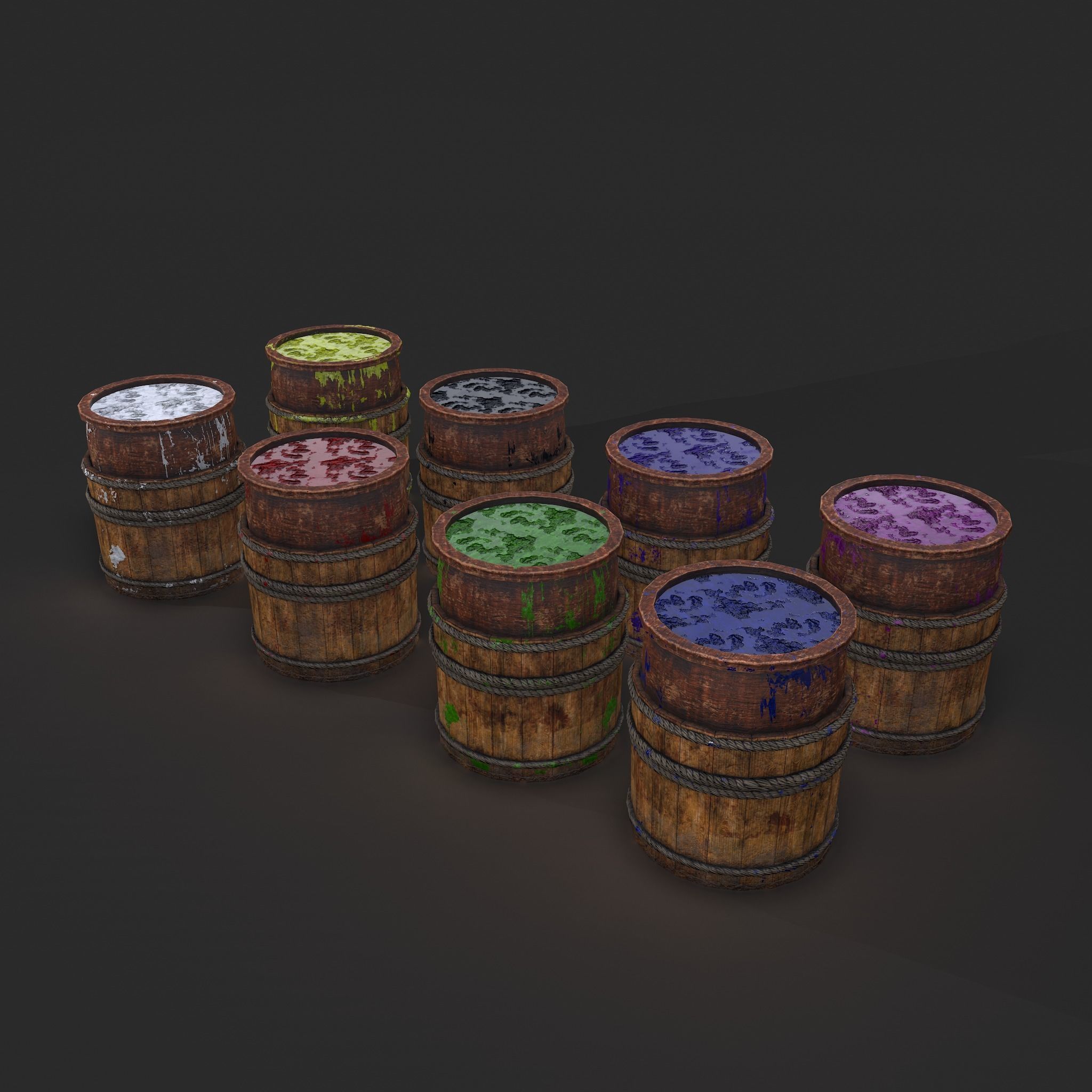 Dye Bucket Low-poly 3D model_35