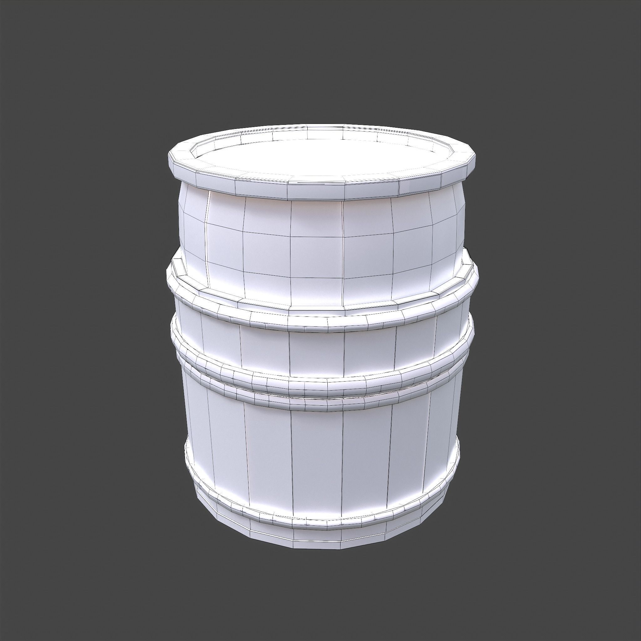 Dye Bucket Low-poly 3D model_28