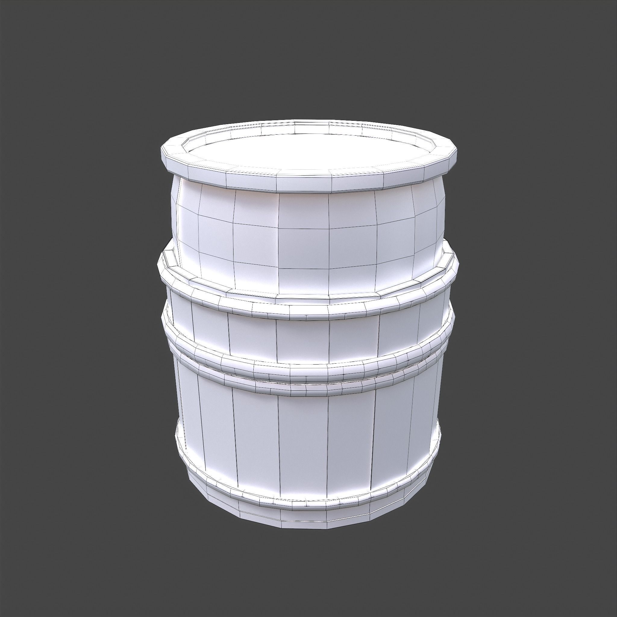 Dye Bucket Low-poly 3D model_25