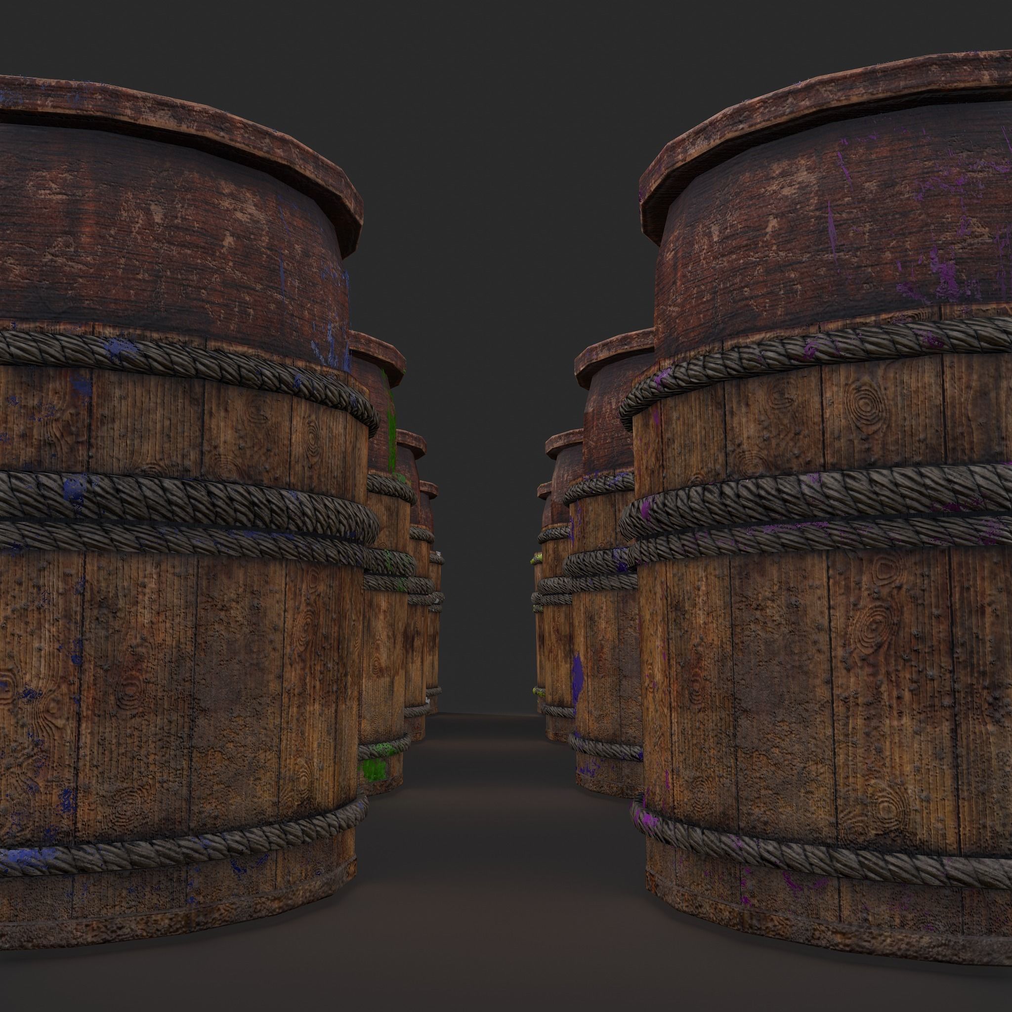 Dye Bucket Low-poly 3D model_22