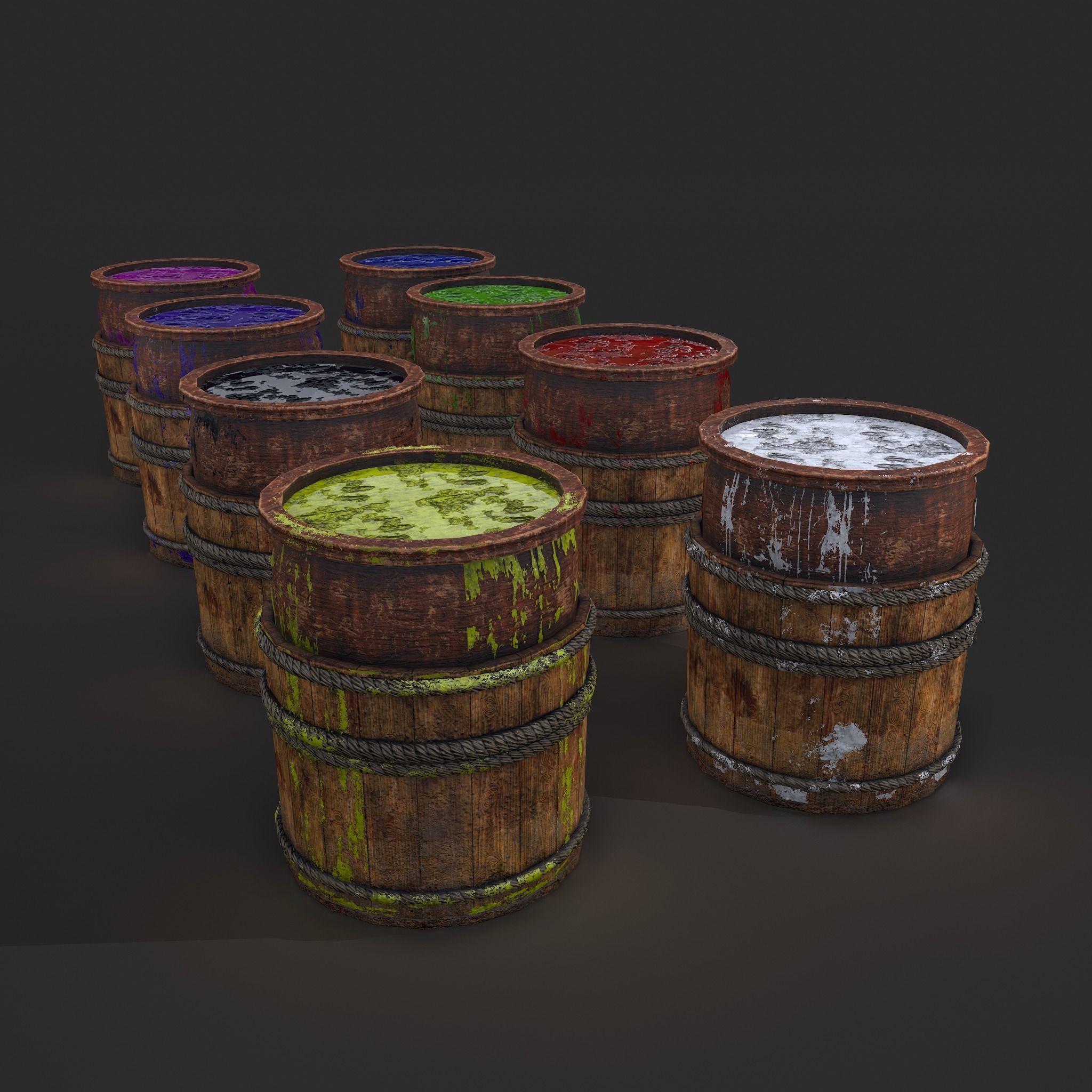 Dye Bucket Low-poly 3D model_21