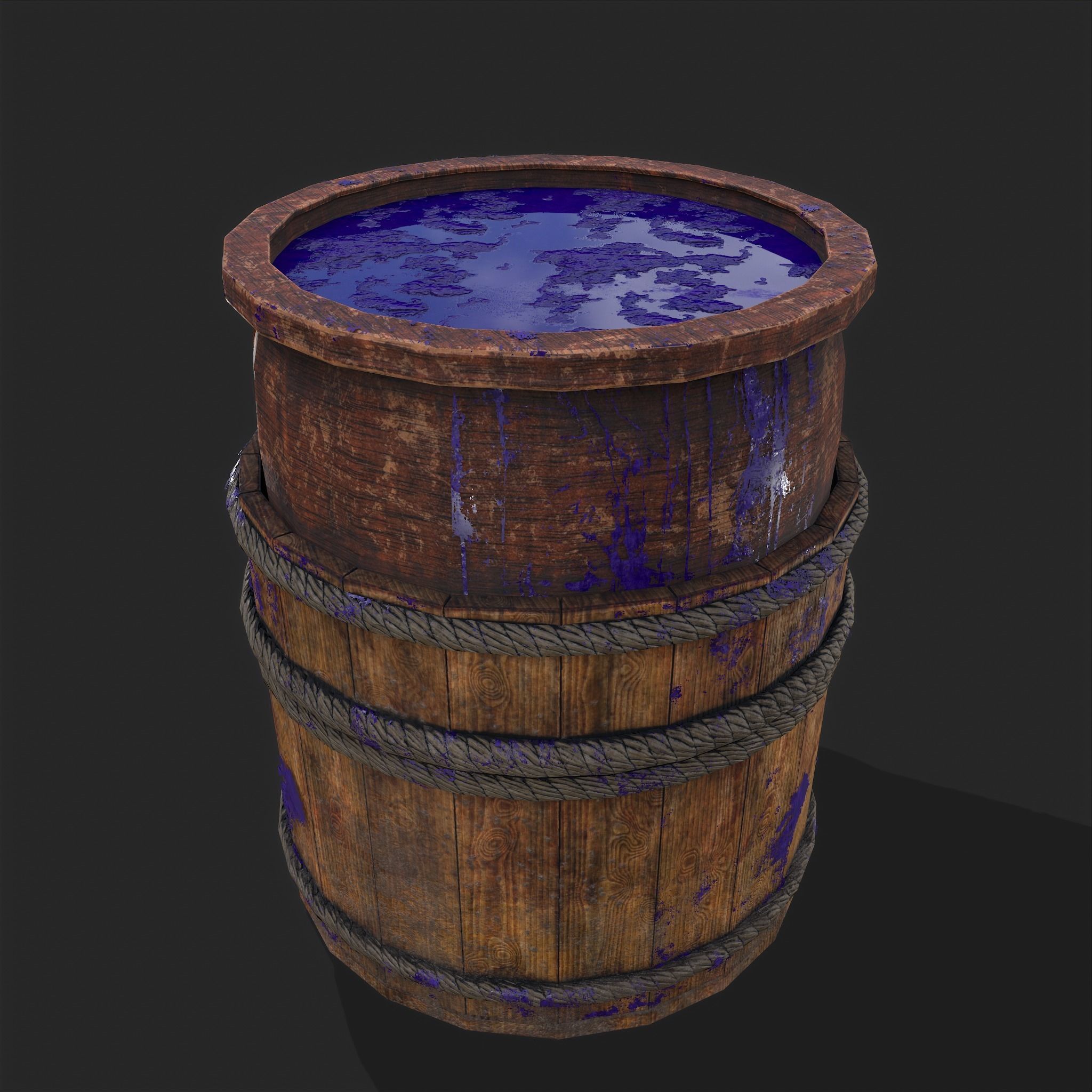 Dye Bucket Low-poly 3D model_18