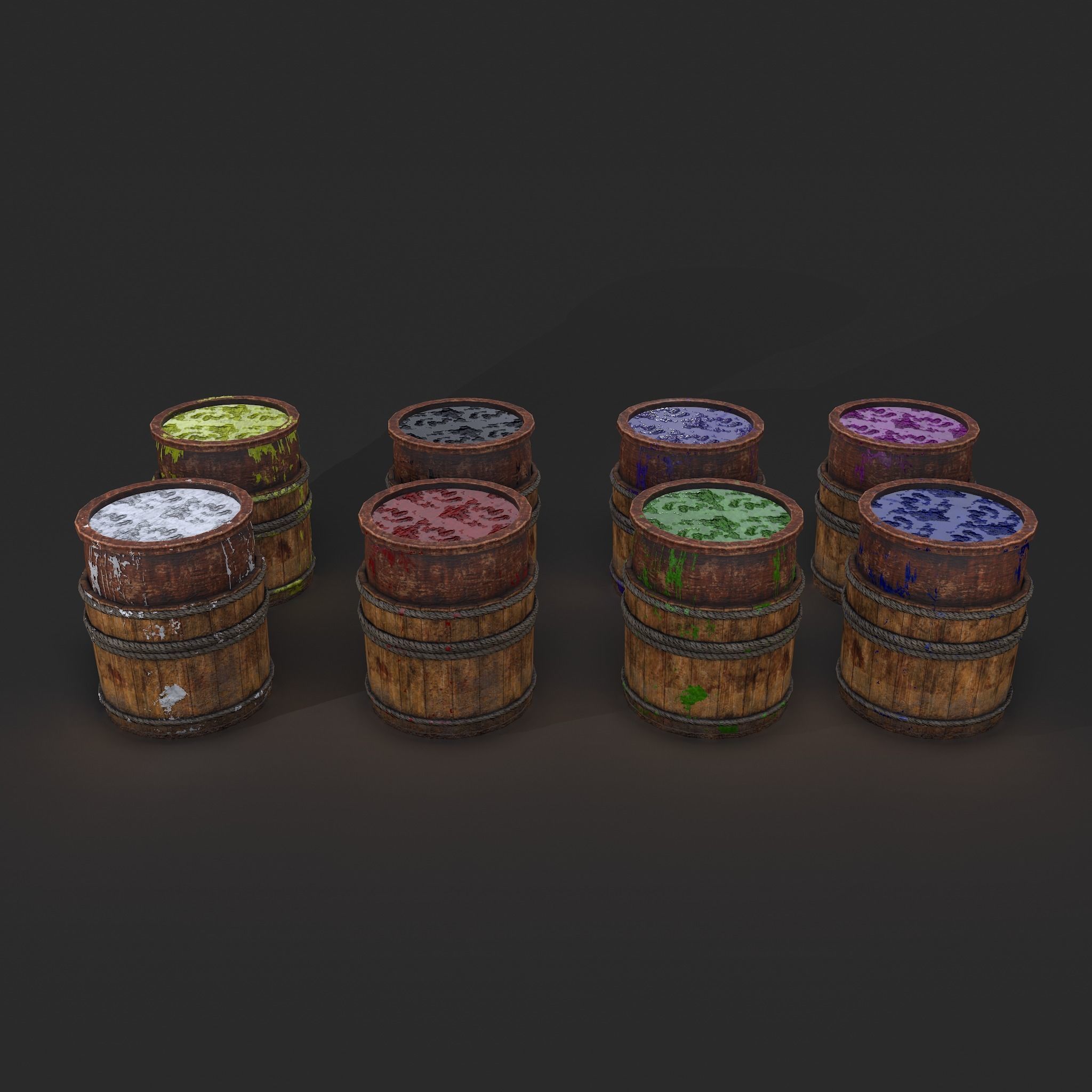 Dye Bucket Low-poly 3D model_2