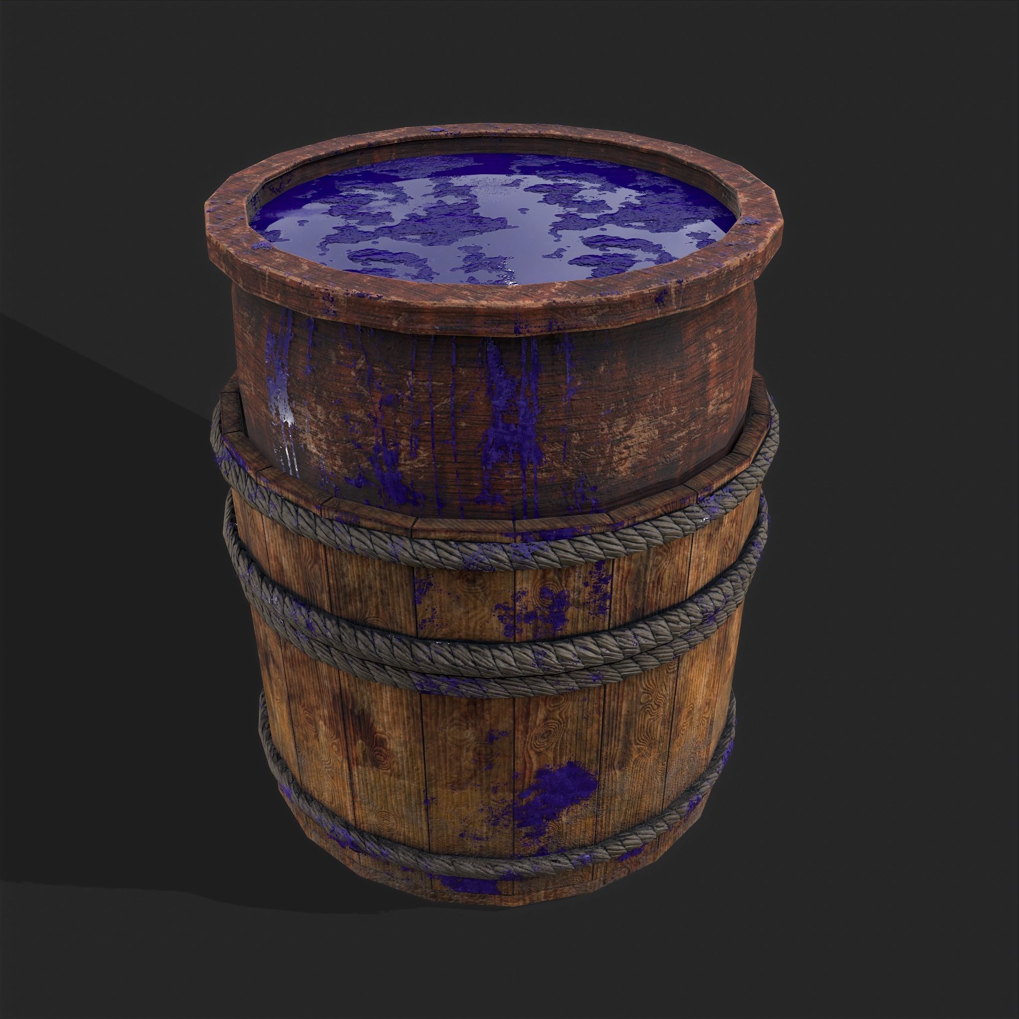 Dye Bucket Low-poly 3D model_8