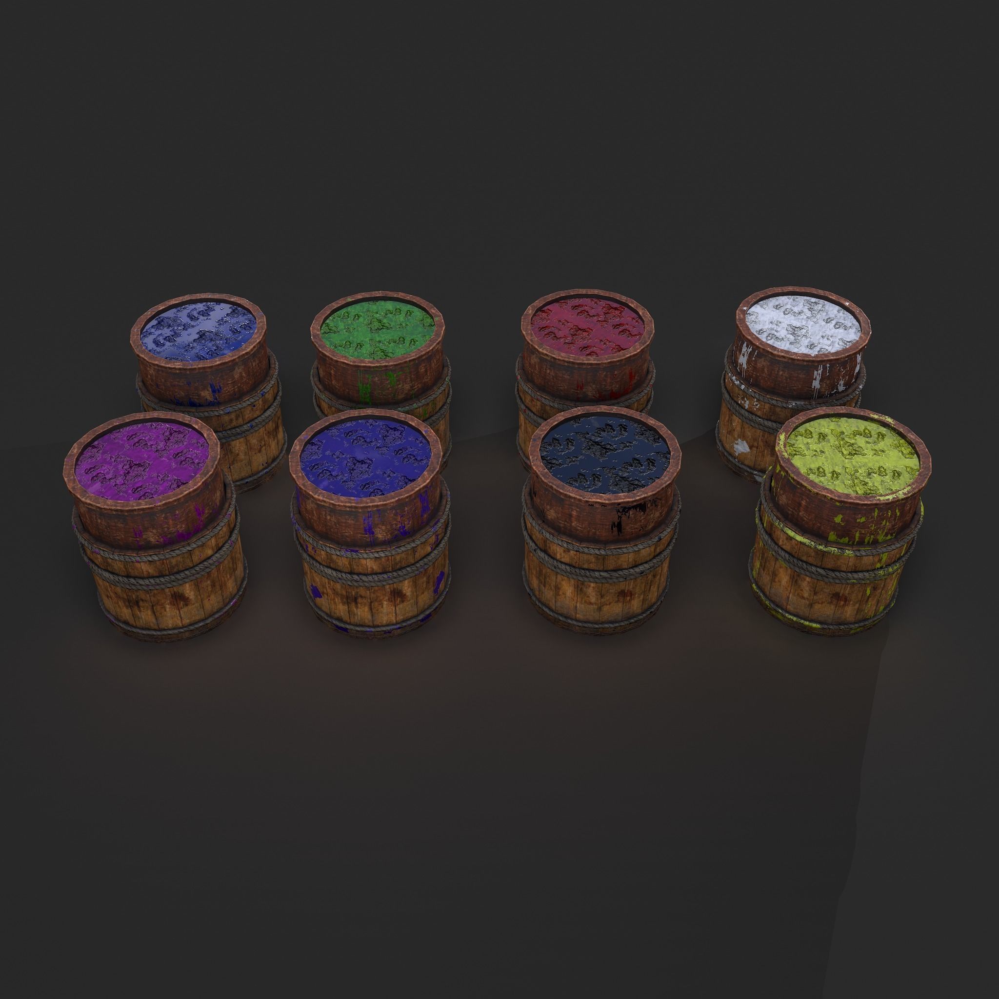 Dye Bucket Low-poly 3D model_5