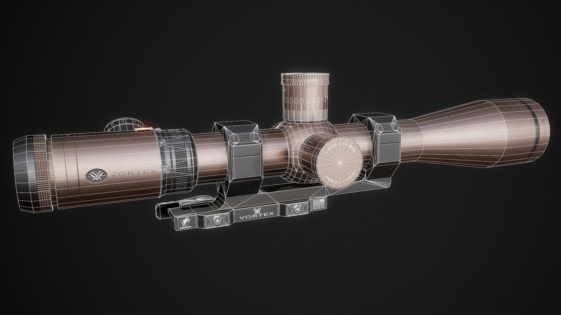 Vortex Razor HD 5-20x50 FFP Sniper Sight Aim PBR Game Ready Low-poly 3D model_5