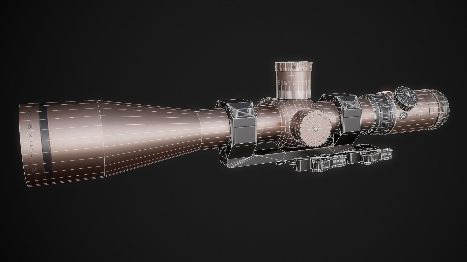 Vortex Razor HD 5-20x50 FFP Sniper Sight Aim PBR Game Ready Low-poly 3D model_4