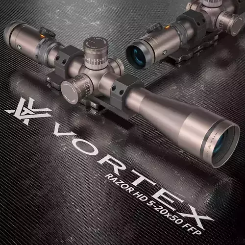 Vortex Razor HD 5-20x50 FFP Sniper Sight Aim PBR Game Ready Low-poly 3D model