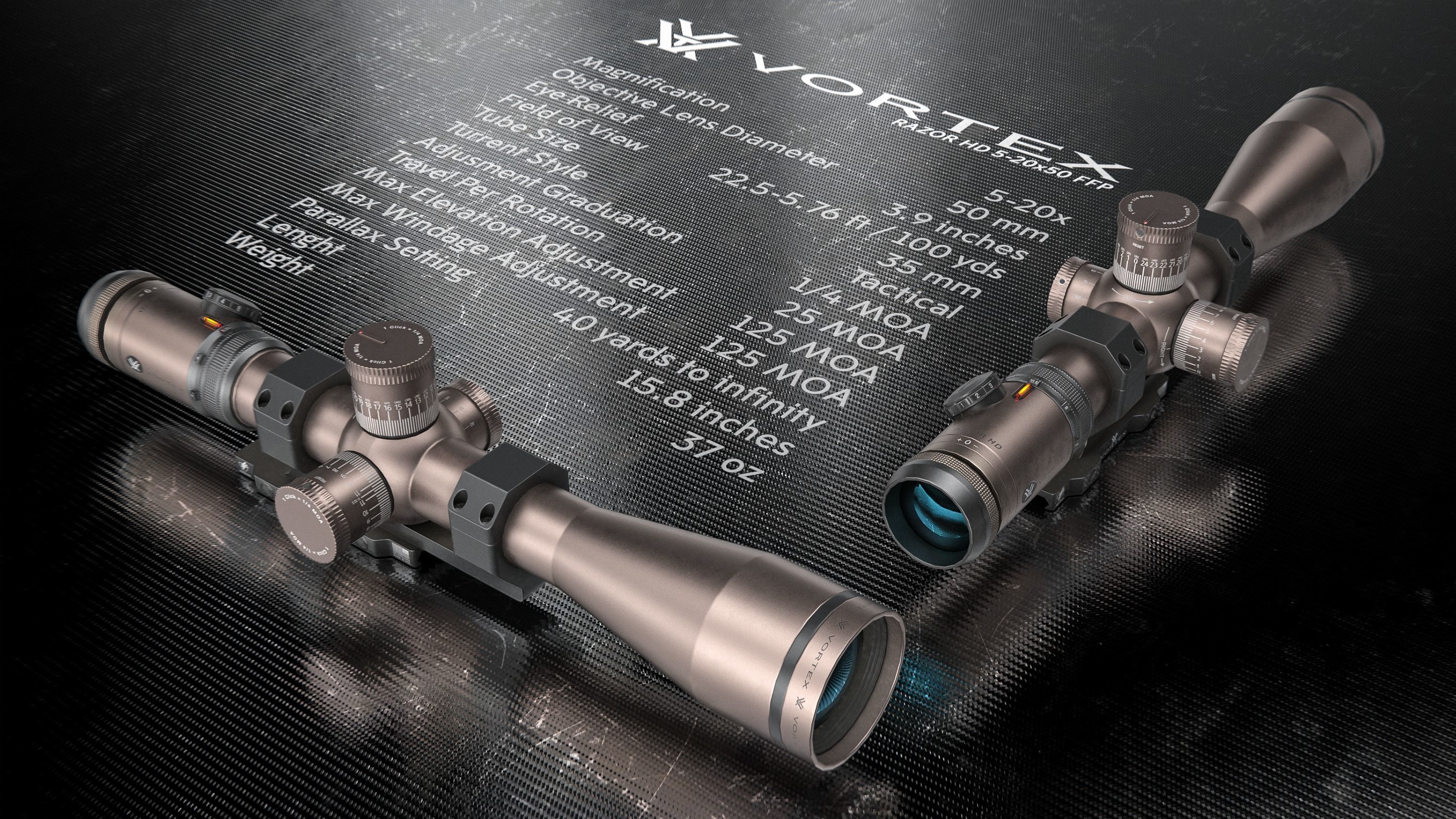 Vortex Razor HD 5-20x50 FFP Sniper Sight Aim PBR Game Ready Low-poly 3D model_3