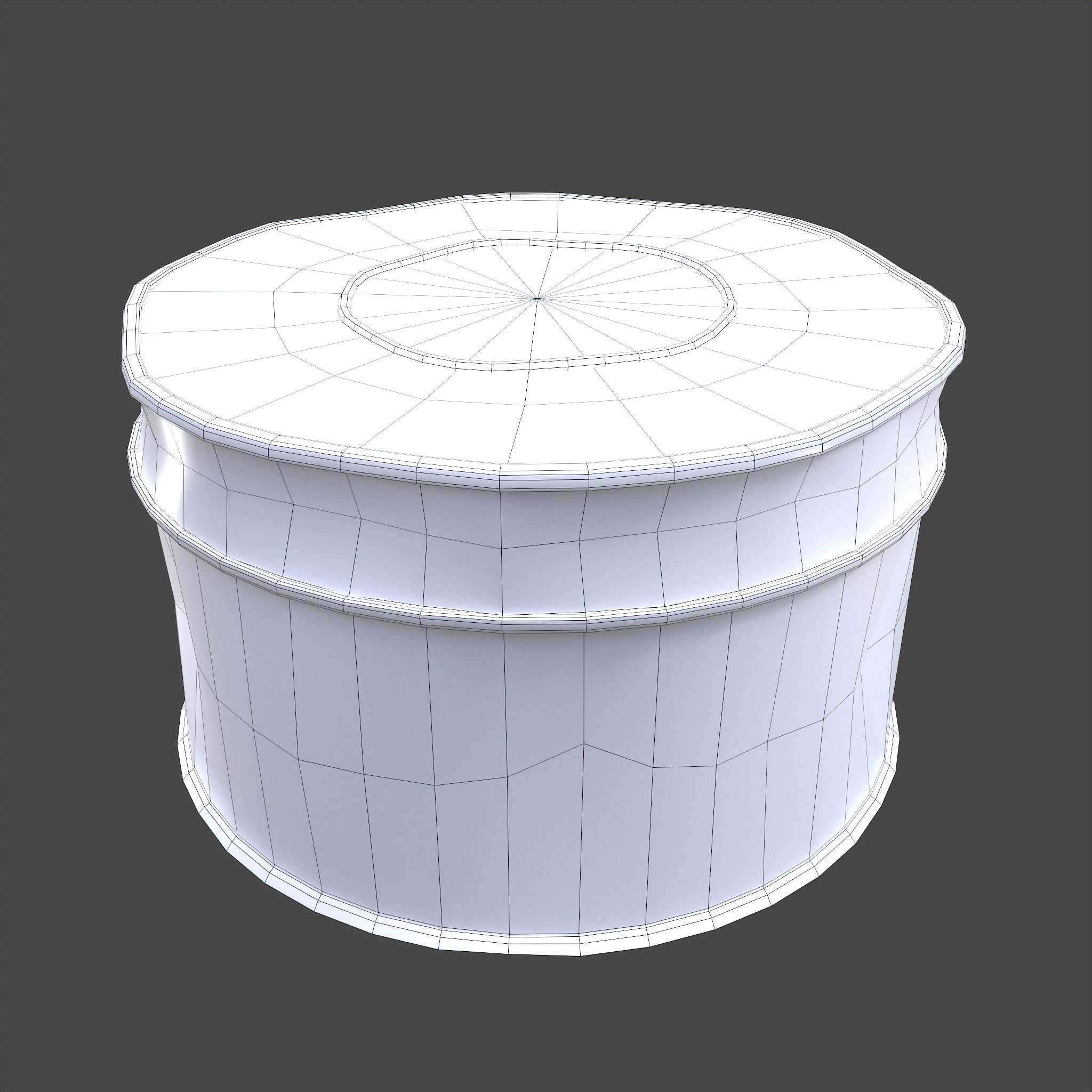 Medieval Circular Container Low-poly 3D model_37