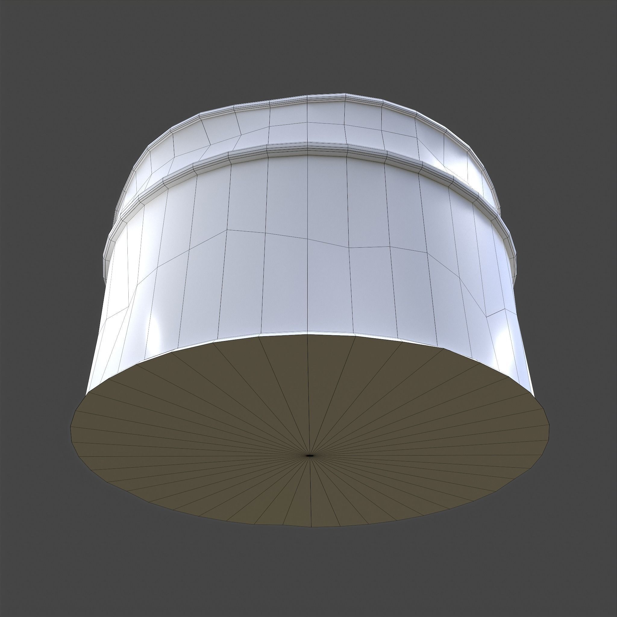 Medieval Circular Container Low-poly 3D model_40