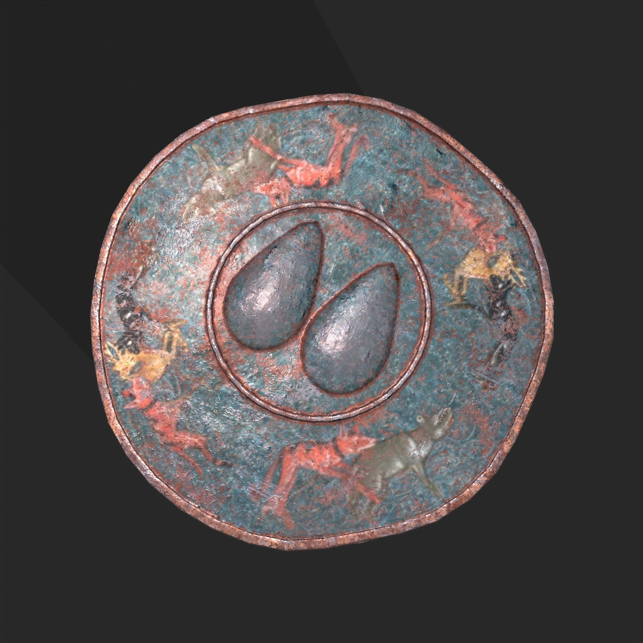 Medieval Circular Container Low-poly 3D model_24