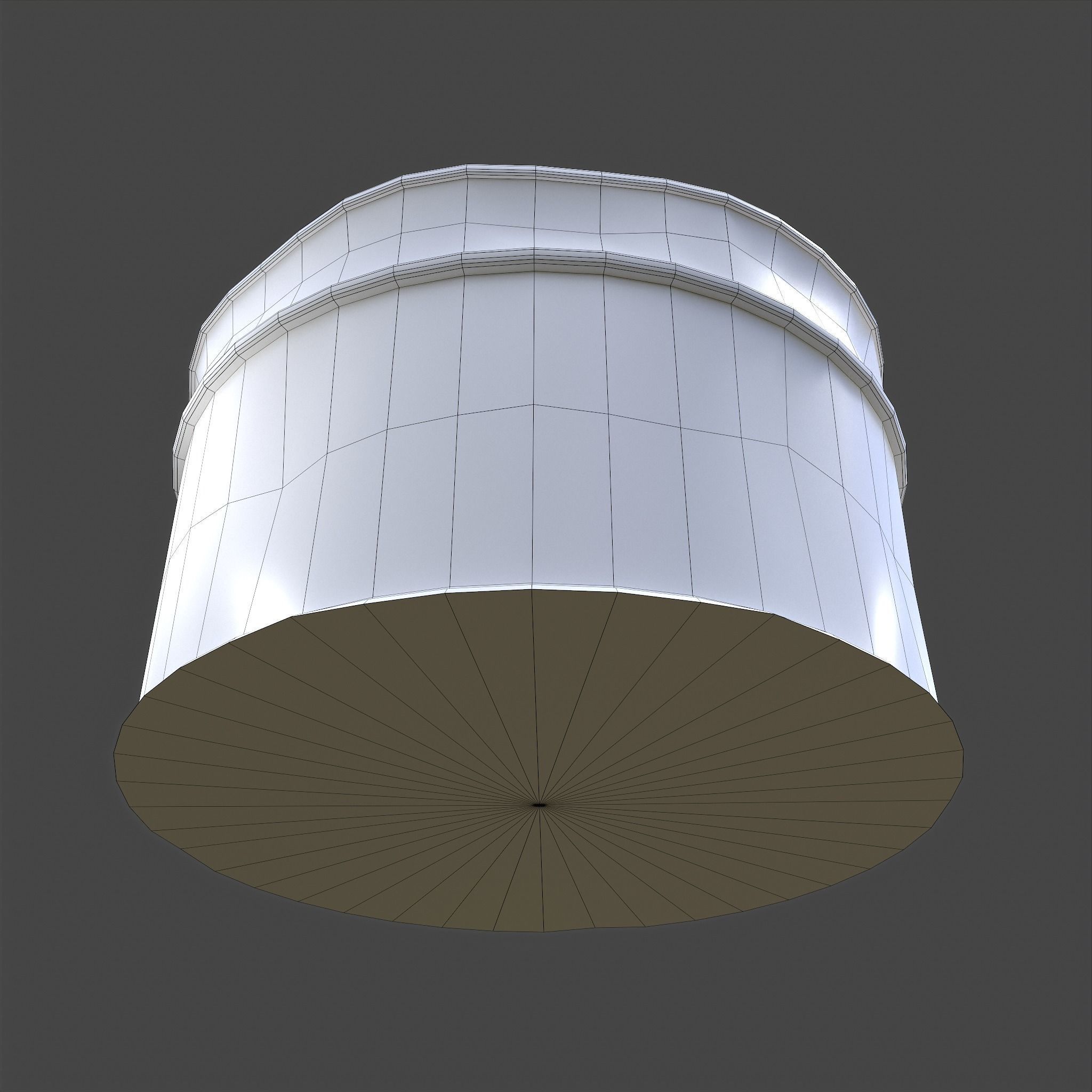 Medieval Circular Container Low-poly 3D model_41