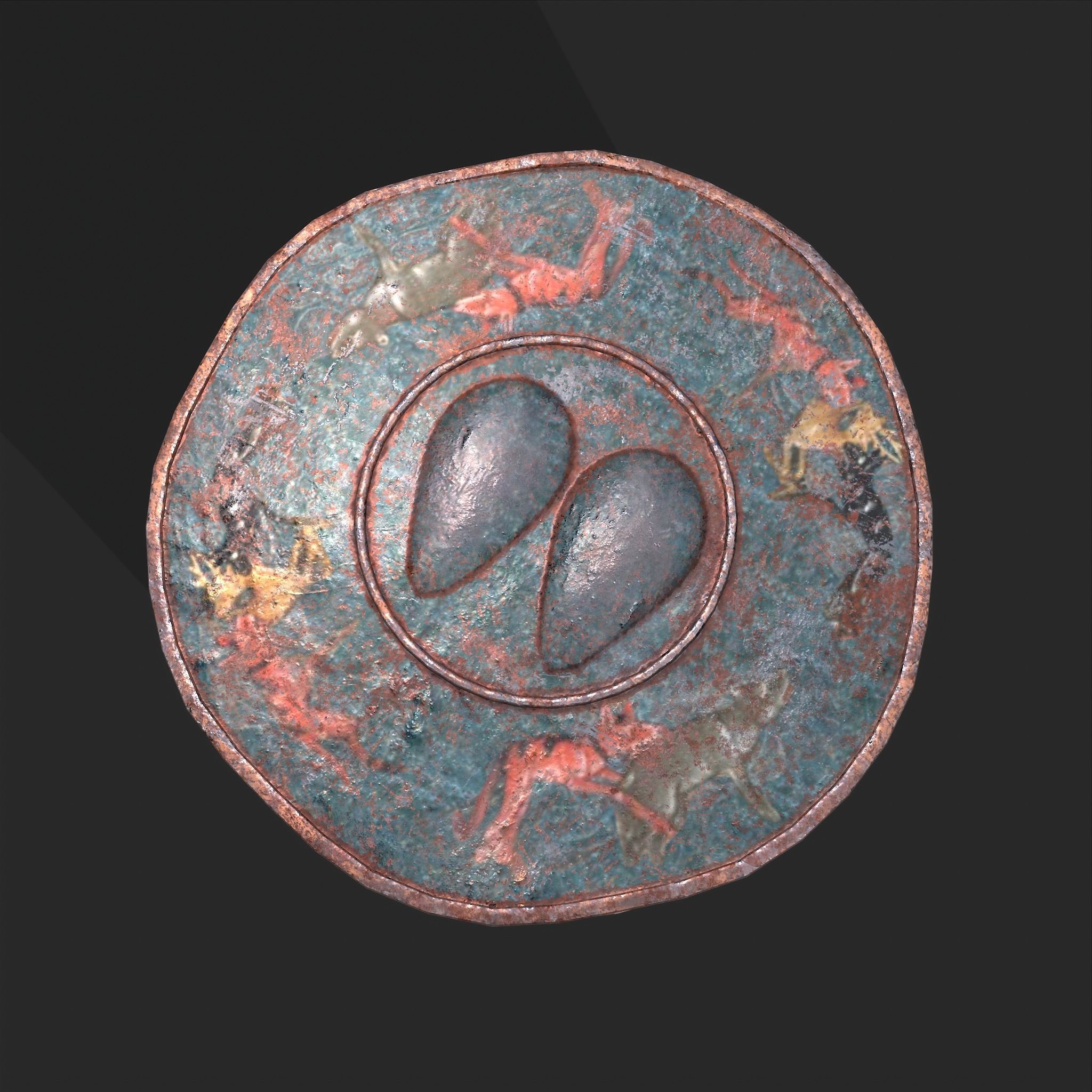 Medieval Circular Container Low-poly 3D model_20