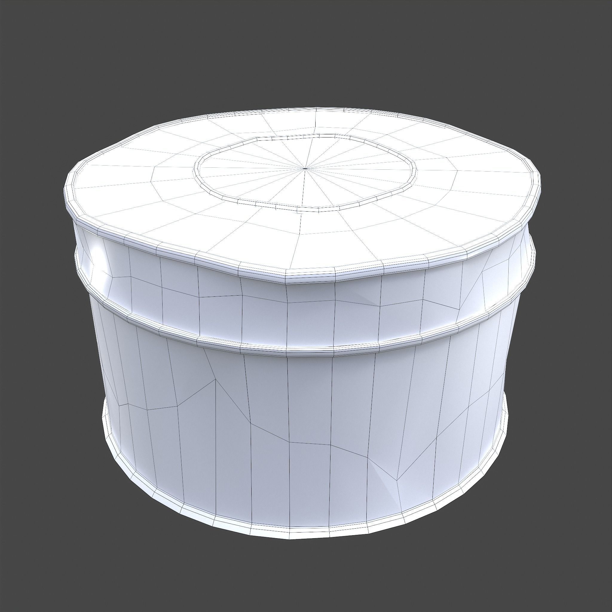 Medieval Circular Container Low-poly 3D model_25