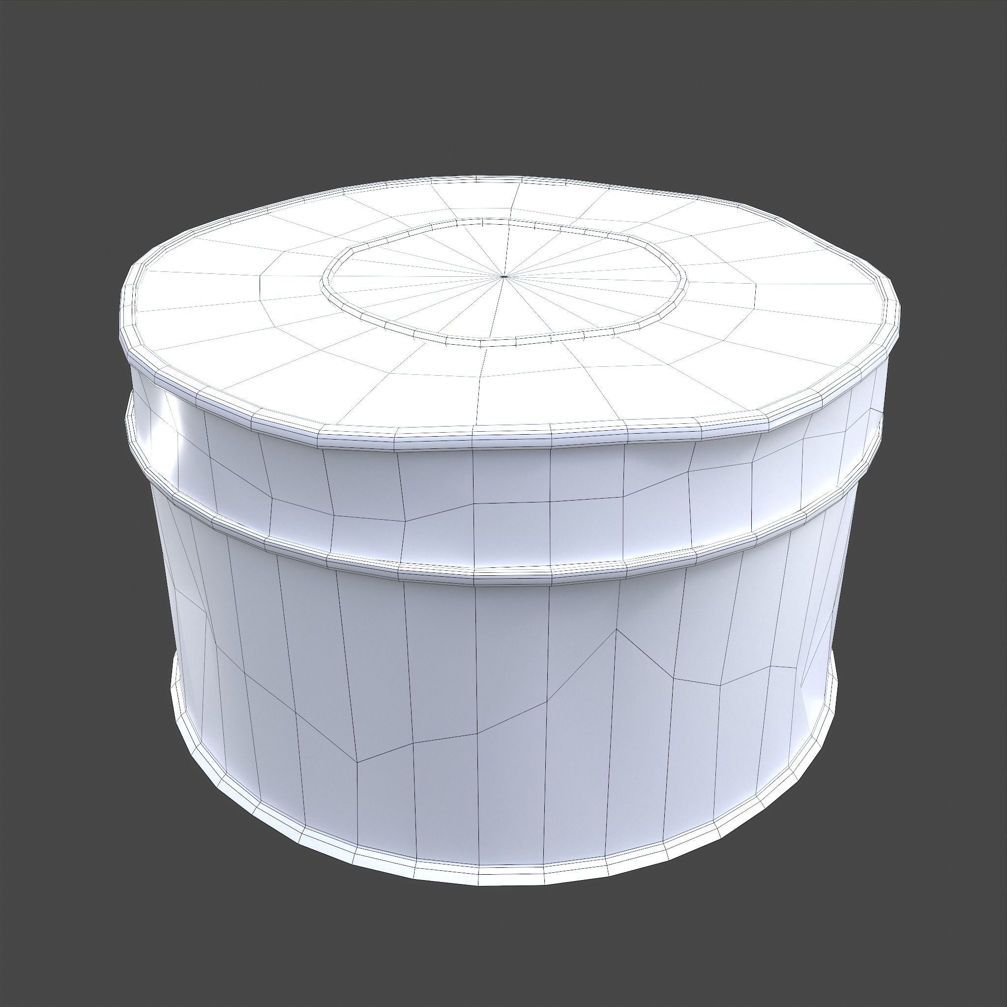 Medieval Circular Container Low-poly 3D model_26