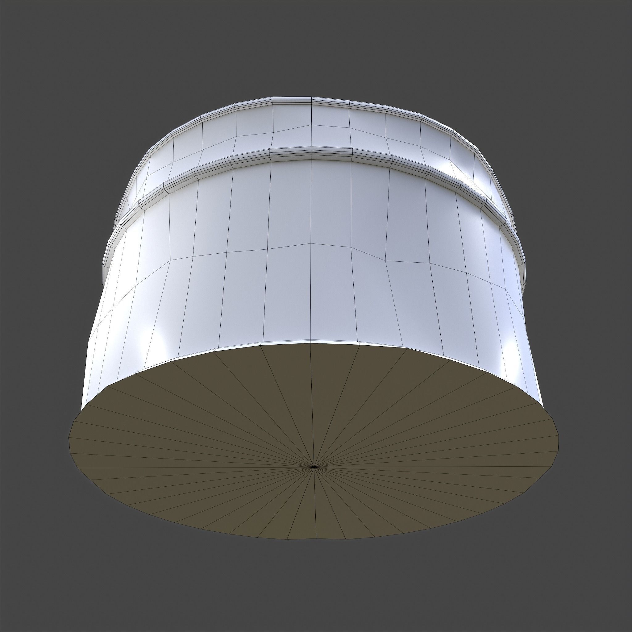 Medieval Circular Container Low-poly 3D model_42