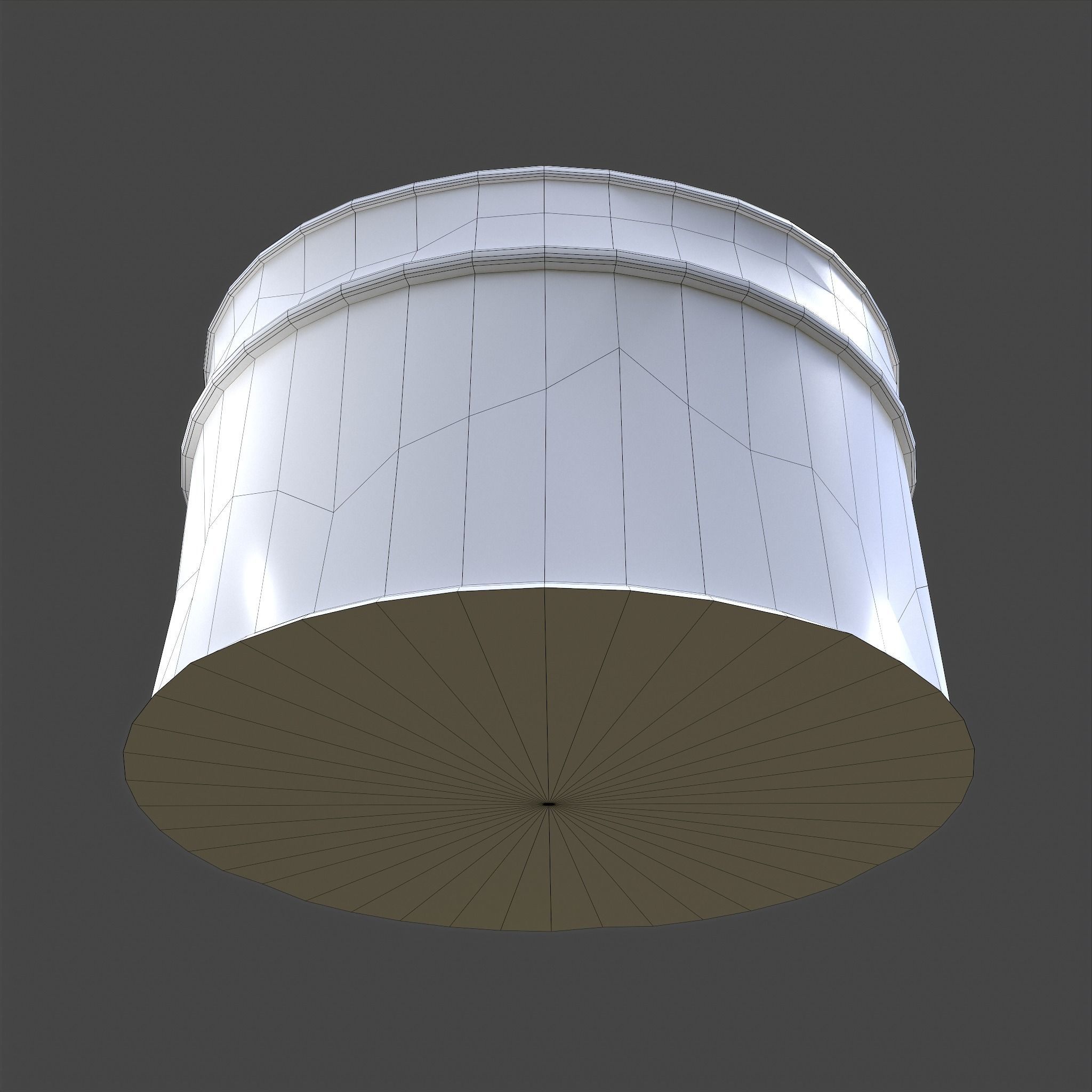 Medieval Circular Container Low-poly 3D model_39