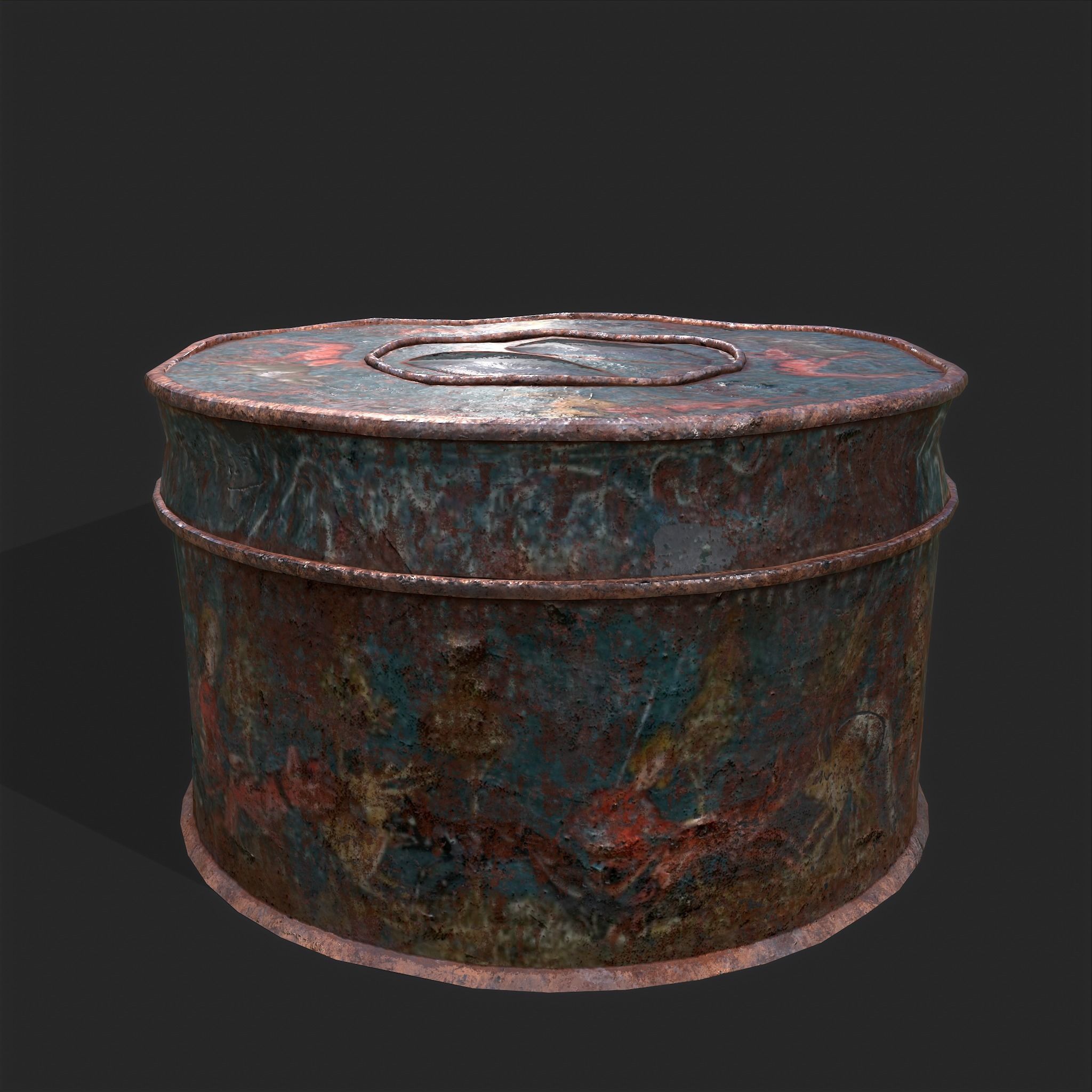 Medieval Circular Container Low-poly 3D model_3