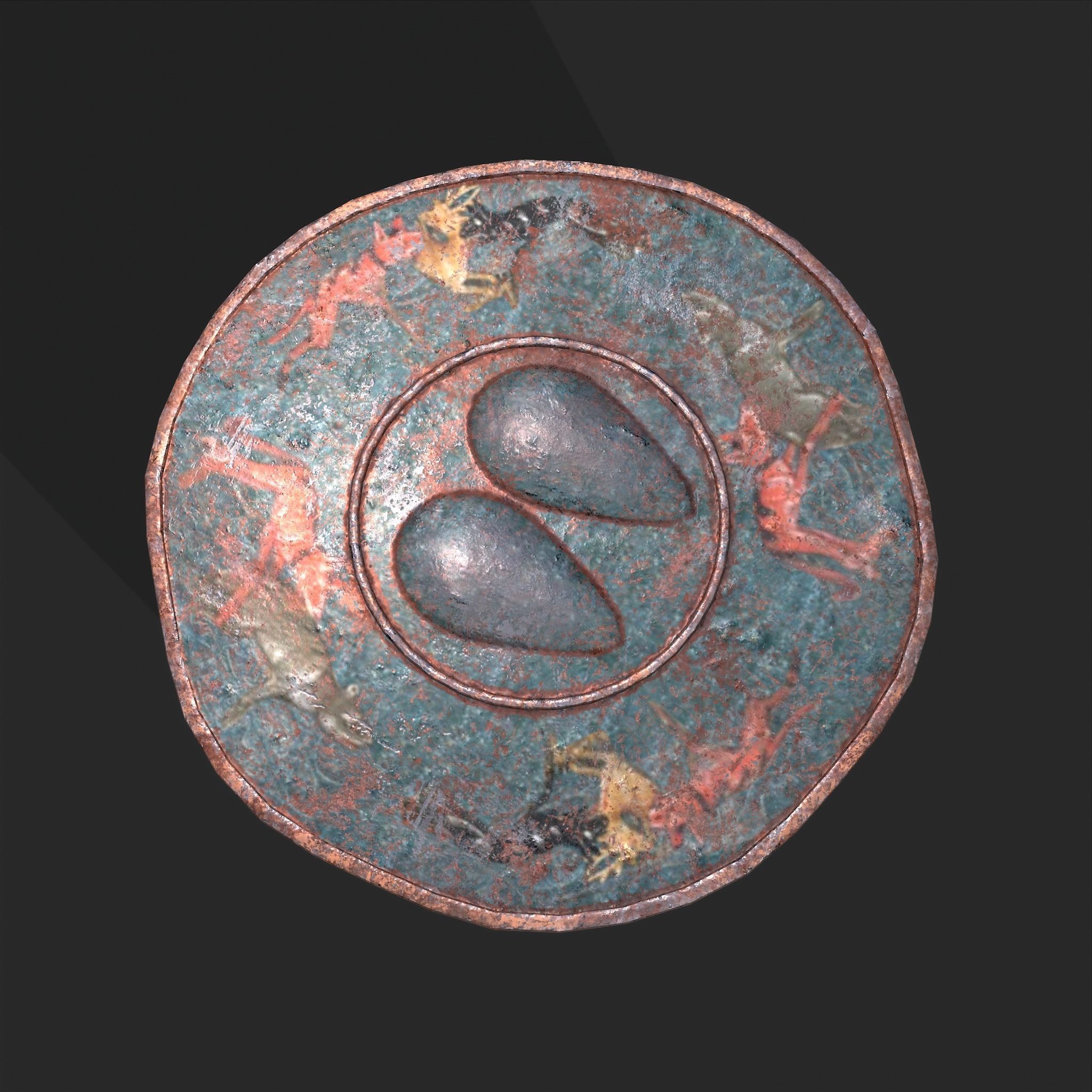 Medieval Circular Container Low-poly 3D model_22