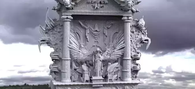 Angel sculpture on wall baroque
