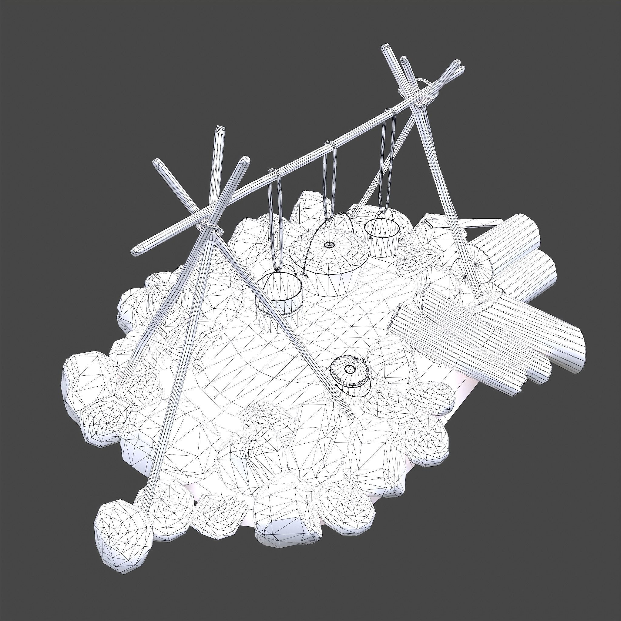 Camping Fire Pit  Low-poly 3D model_26