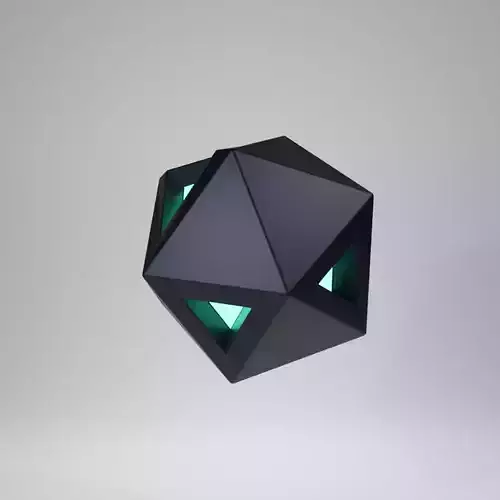 Number 3 cube with lights