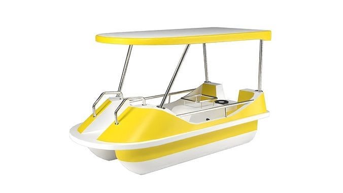 Pedal boat - yellow Low-poly 3D model