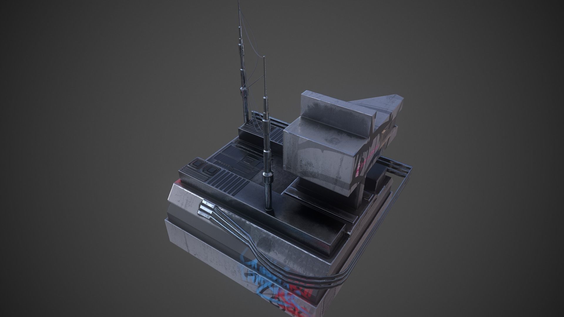 Sci-fi Station 03 Low-poly 3D model_9