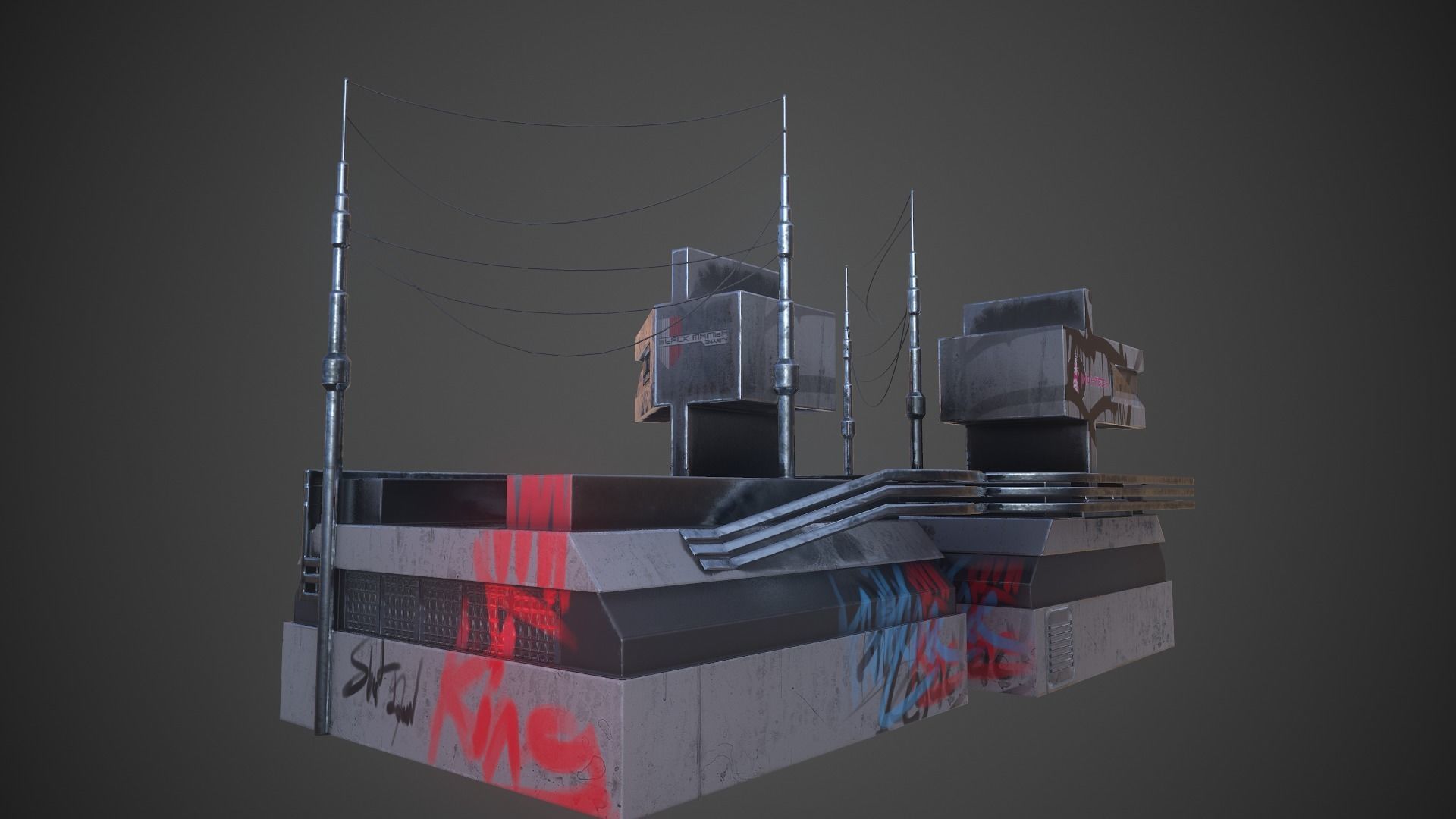 Sci-fi Station 03 Low-poly 3D model_15