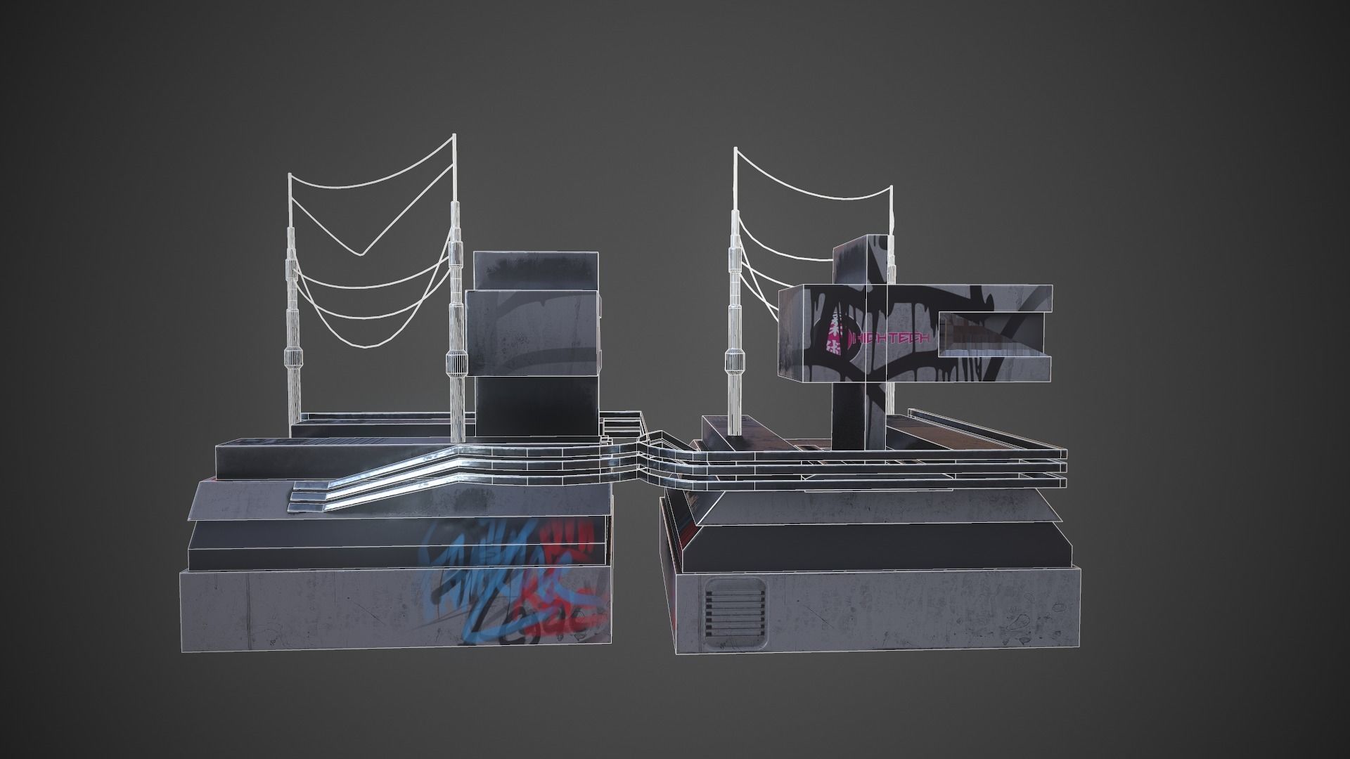 Sci-fi Station 03 Low-poly 3D model_20