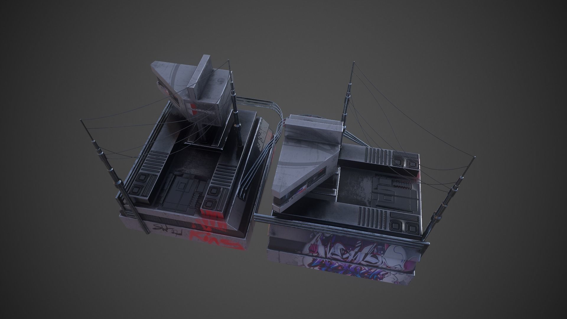 Sci-fi Station 03 Low-poly 3D model_12