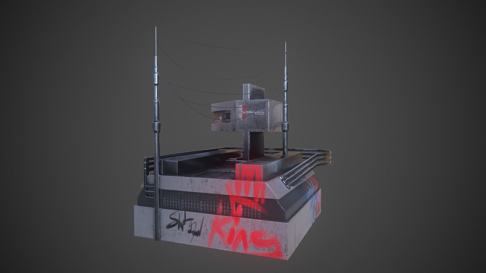 Sci-fi Station 03 Low-poly 3D model_3