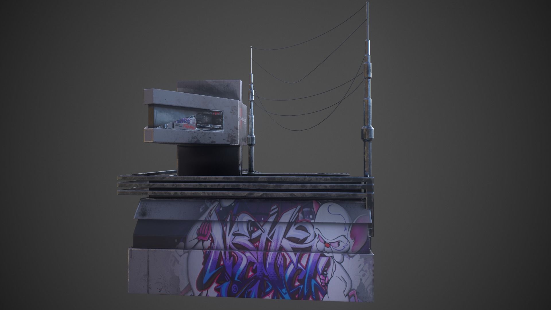 Sci-fi Station 03 Low-poly 3D model_7