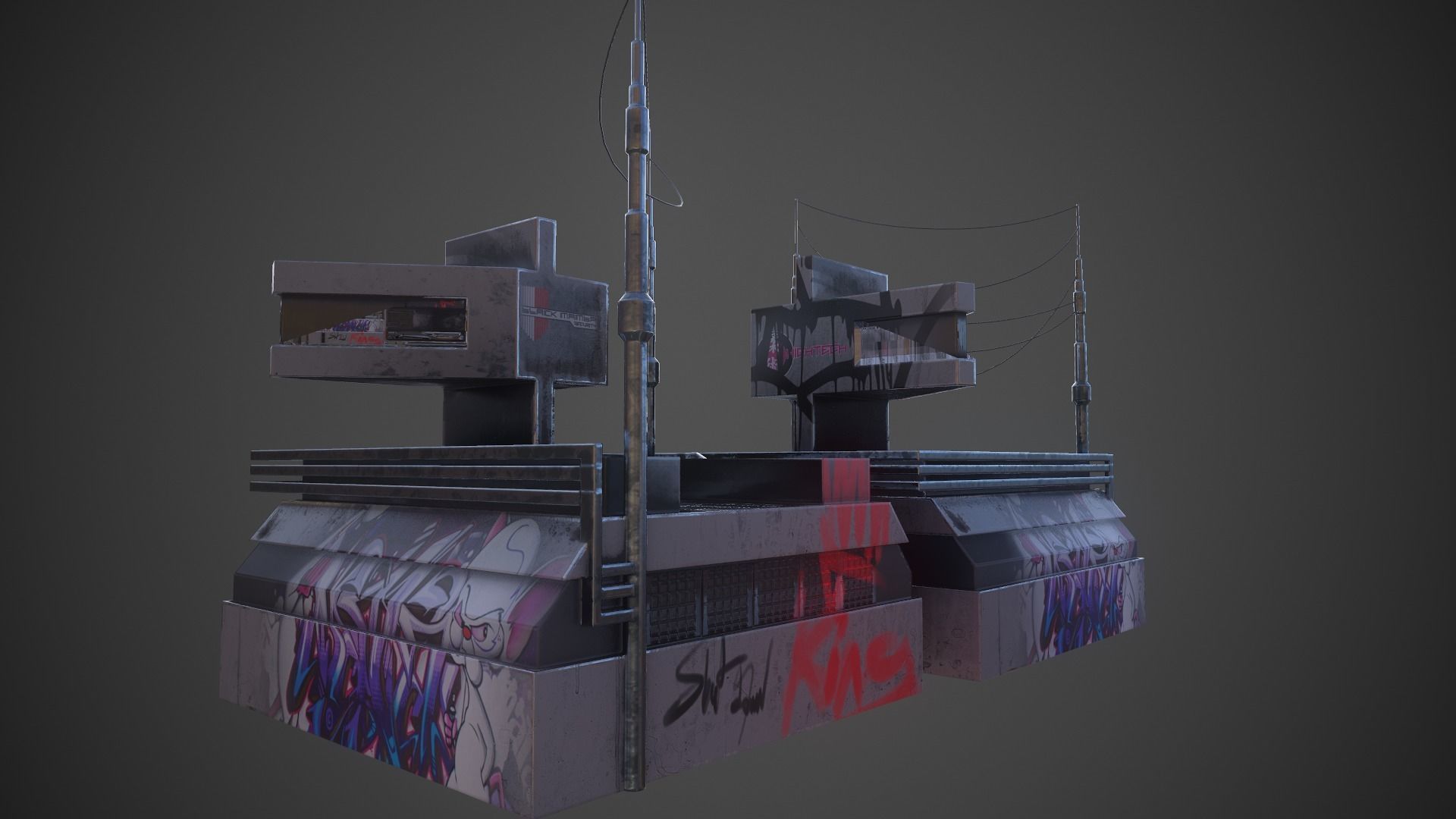 Sci-fi Station 03 Low-poly 3D model_13