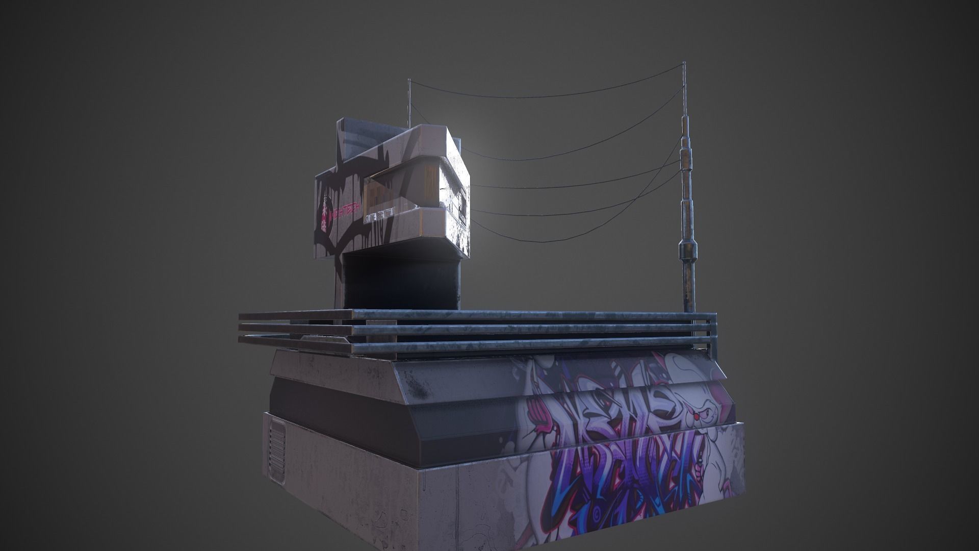 Sci-fi Station 03 Low-poly 3D model_10