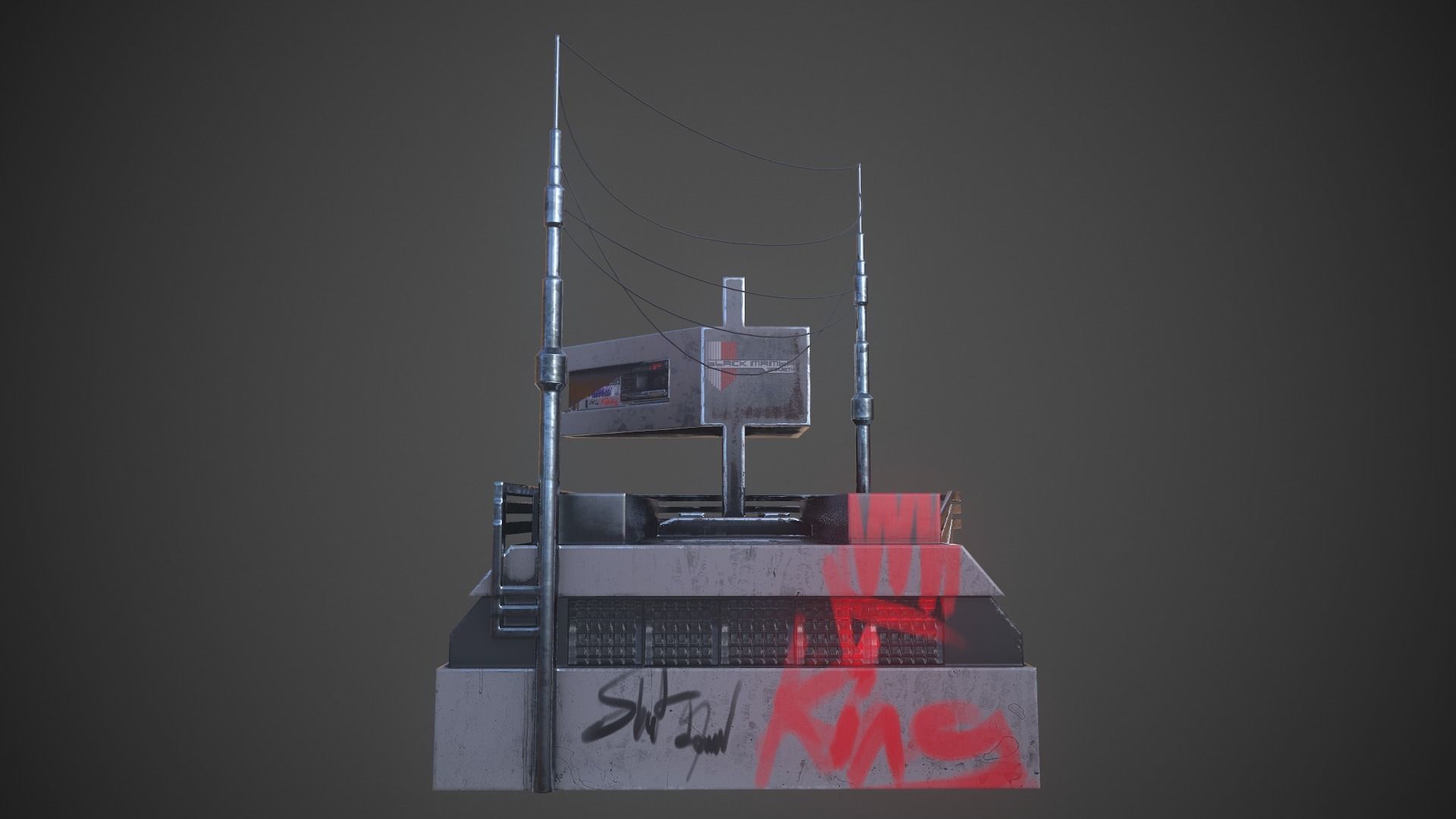 Sci-fi Station 03 Low-poly 3D model_11